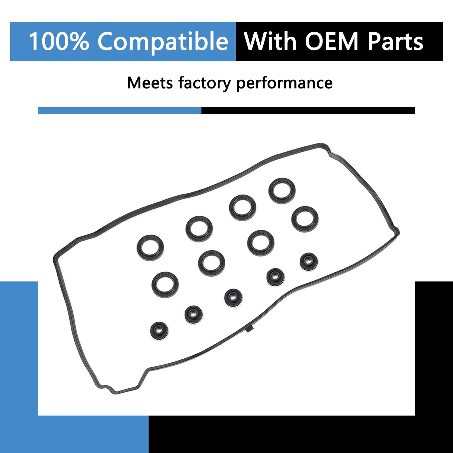 VS50614R Valve Cover Gasket Set Compatible with 2002-2015 Honda Accord, Civic, CR-V, Element, Crosstour 2004-2015 Acura CSX ILX