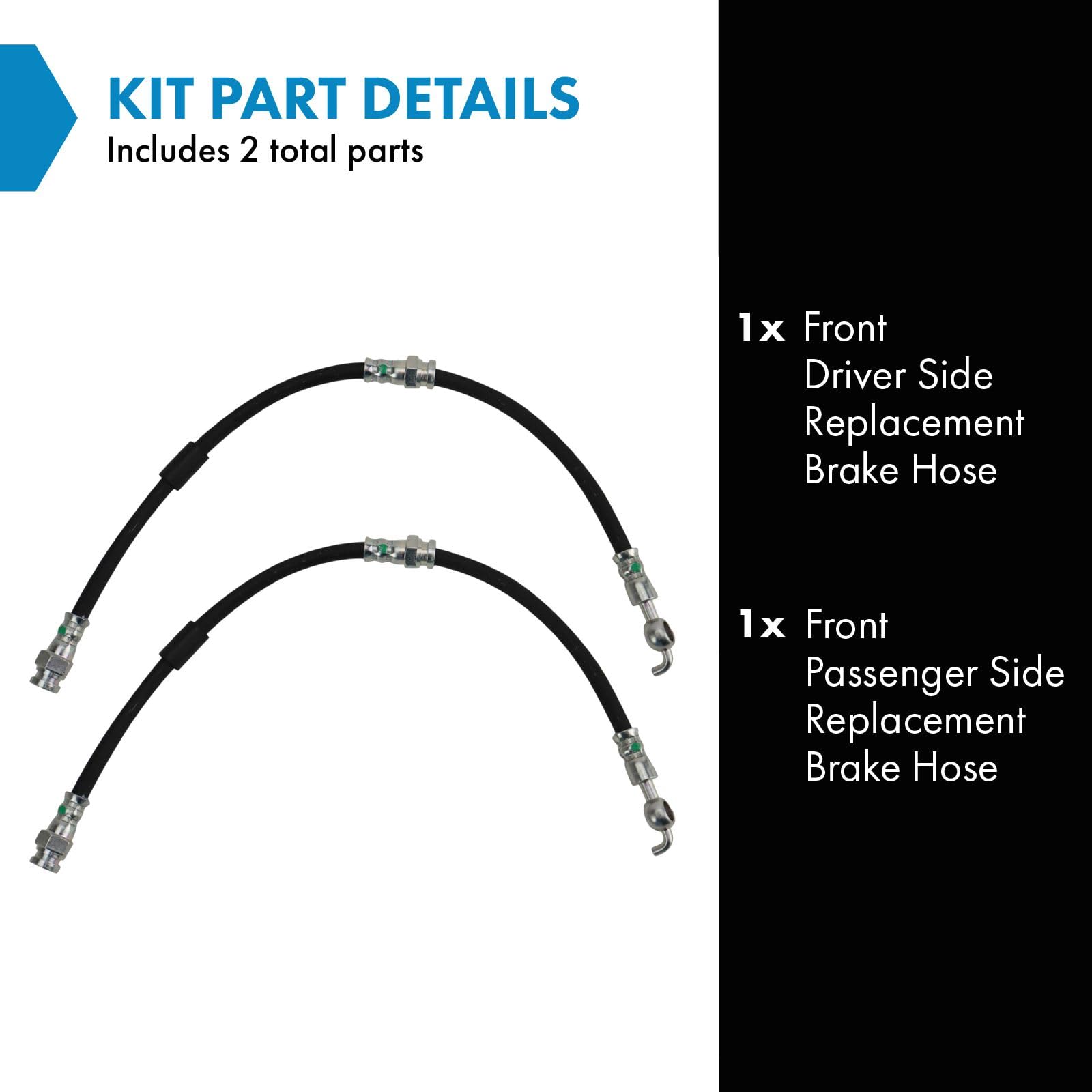 Trq Front Brake Hose Set Compatible With 2007-2012 Mazda Cx-7 2007-2015 Cx-9