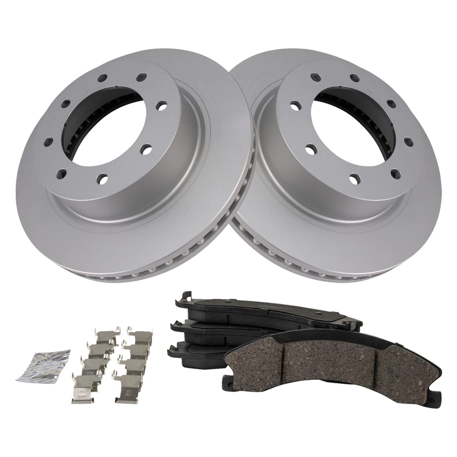 Trq Front Brake Pad & Rotor Kit Brake Pads Brake Rotor Ceramic Premium G-Coated Compatible With 2012-2019 Nissan Nv1500 Nv2500 N