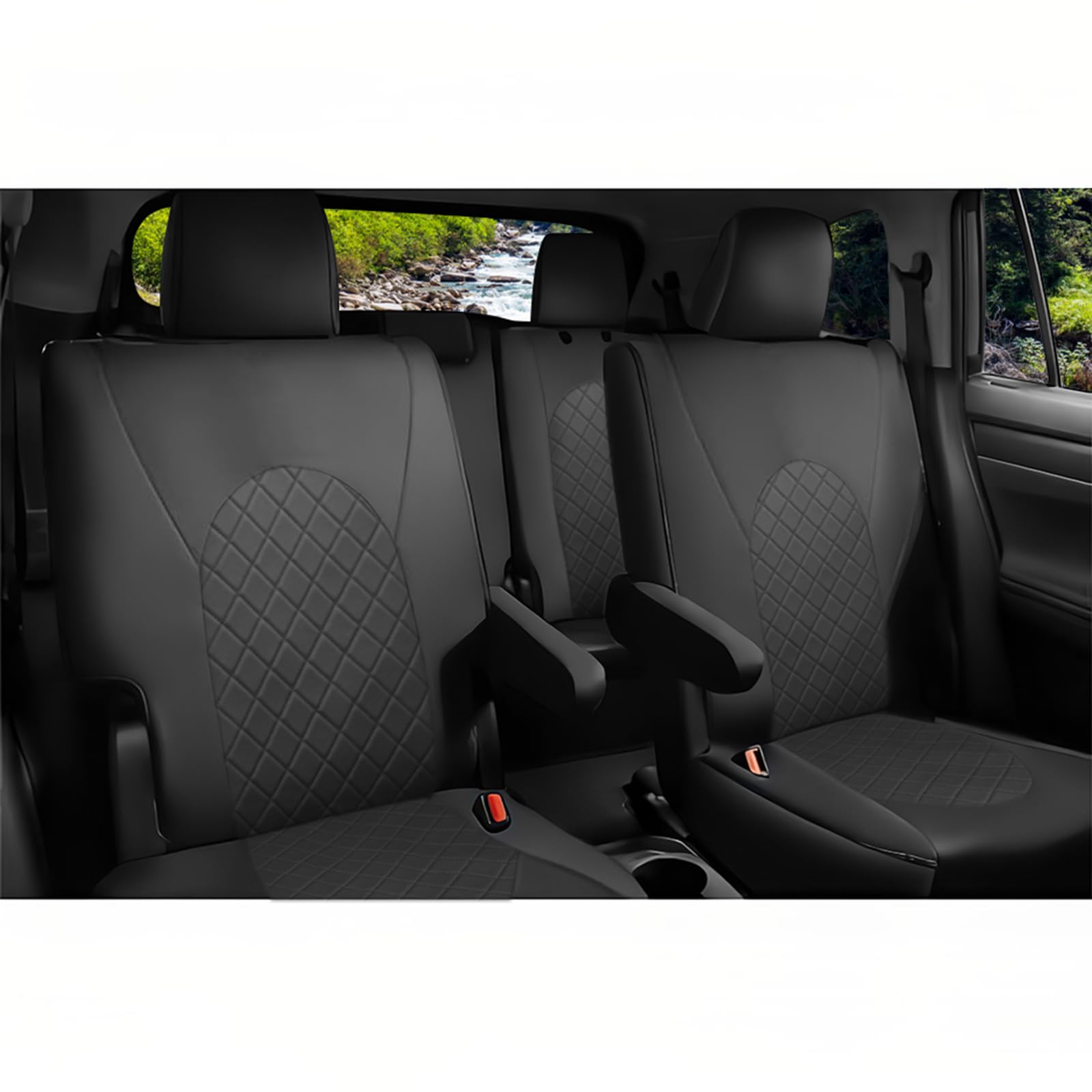 GIANT PANDA Customized Full Set Car Seat Covers Fit for Toyota Highlander 2020 2021 2022 2023 2024 2025 XLE/XSE/Limited/Platinum