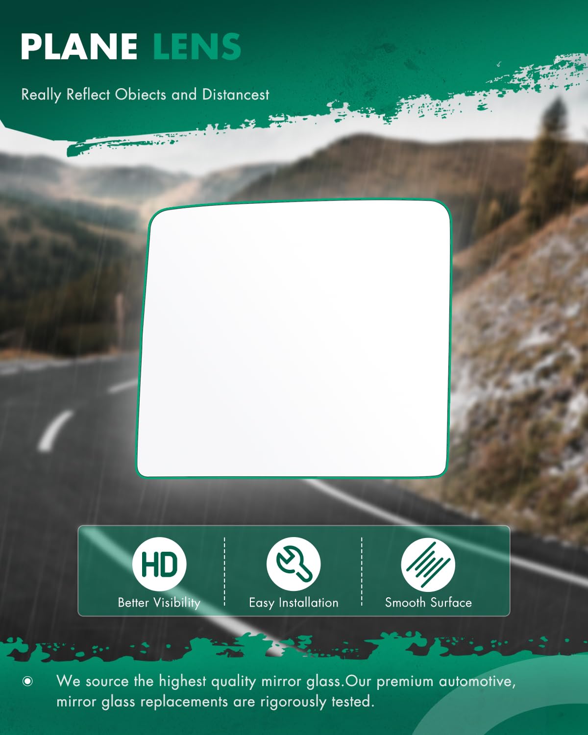 SCITOO Left Side Mirror Glass Compatible with 1999-2016 for Ford F-250 F-350 F-450 F-550 Super Duty 2000-2005 for Ford Excursion