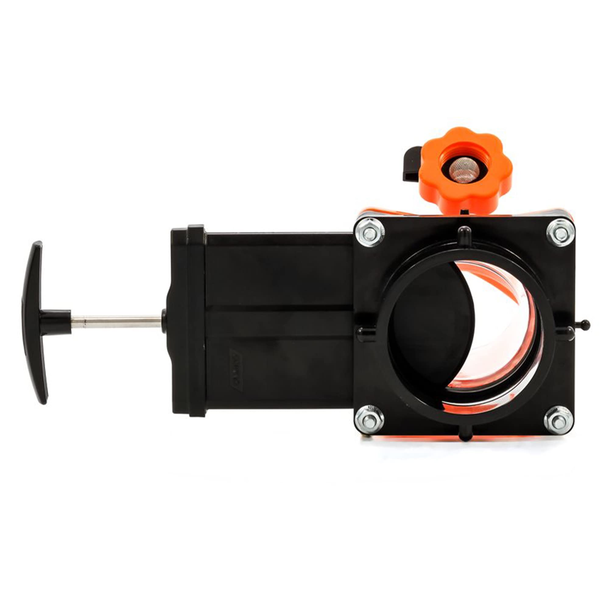 Camco Rhino Blaster Pro Clear Elbow Trailer Rv Holding Tank Rinser W/Gate Valve, Vacuum Breaker, & 4-Prong Bayonet Swivel Fittin