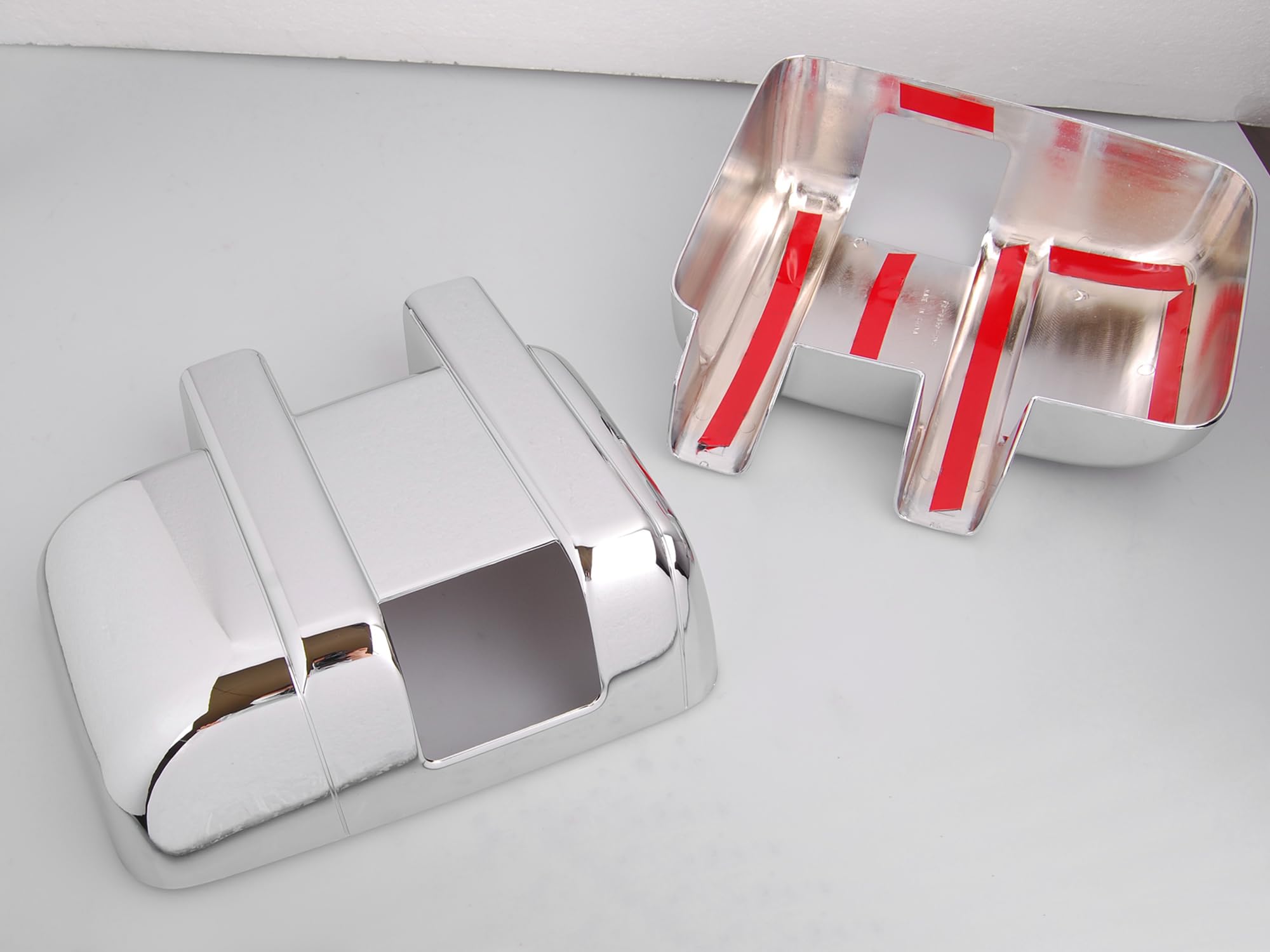 Chrome Side Door Full Towing Mirror Add-on Style Cover Trims Compatible with Ford F250 F350 F450 Super Duty 2008-2016