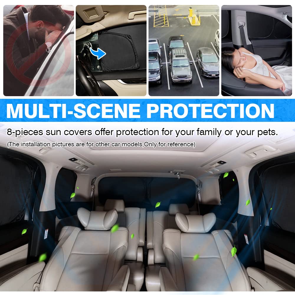 T TGBROS Window Shades for Ford Escape 2020-2025 Windshield Side Rear Window Full Set Car Window Shades Privacy Foldable Black O