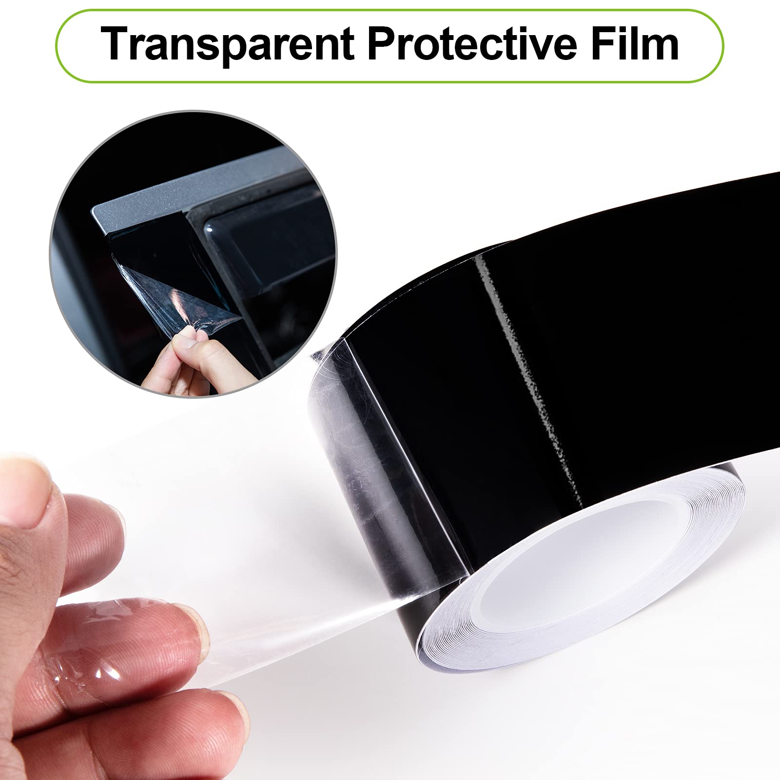 Spurtar Gloss Black Vinyl Wrap 2 Inch X 20Ft Satin Black Vinyl Car Tape Adhesive Chrome Delete Automotive Tape For Vehicle Exter