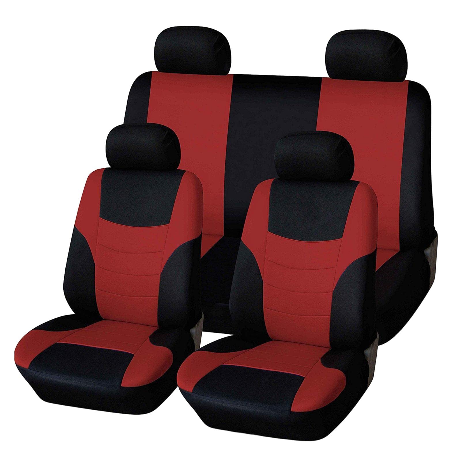 THE STYLE SUTRA 8 Pieces Car Seat Covers Wear Resistant For Vehicles All Seasons Suvs Red