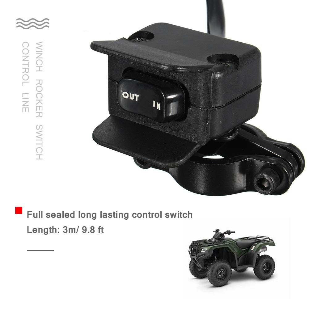 Heavy Duty Handlebar Control Line Winch Rocker Switch Handlebar Control Warn Accessories for ATV/UTV 3 Meter
