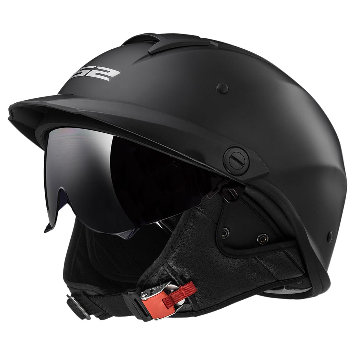 Ls2 Helmets Rebellion Motorcycle Half Helmet (Matte Black - Small)