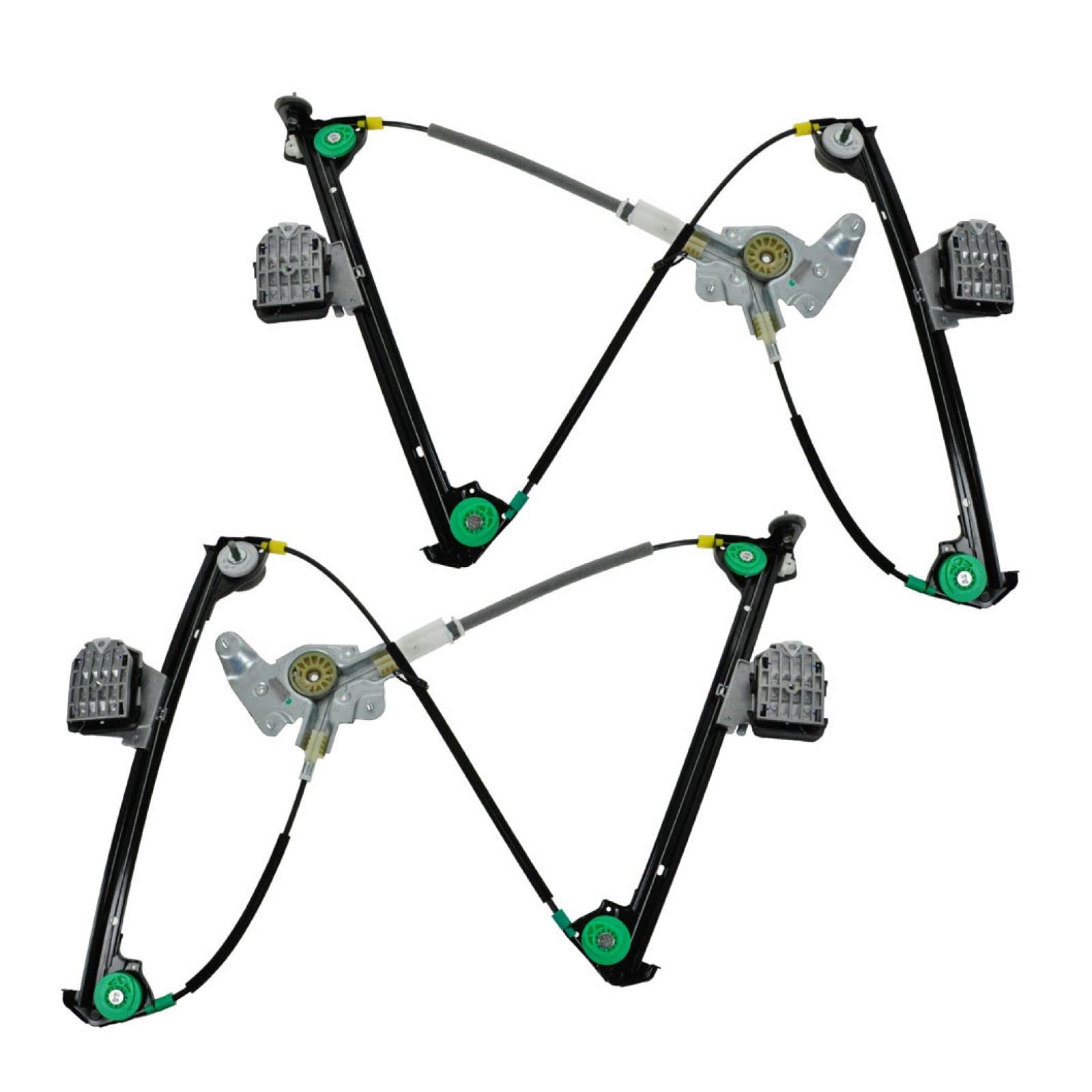Trq Driver & Passenger Side Power Window Regulator Set Compatible With 2005-2009 Ford Mustang