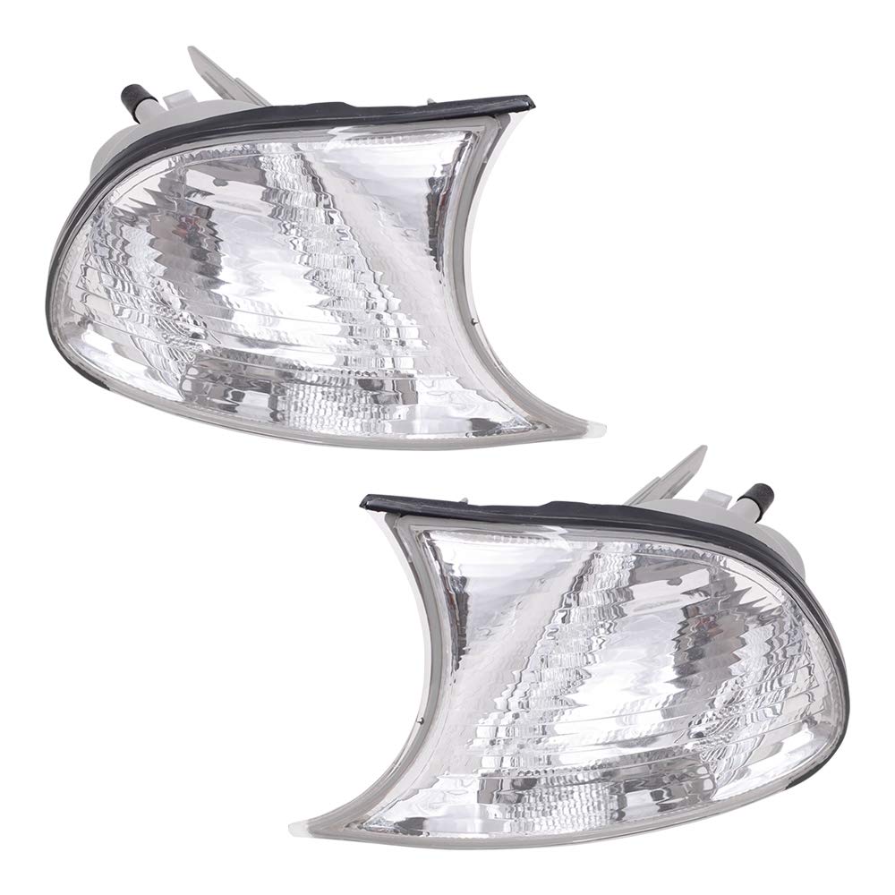 Autoandart Brock Replacement Driver And Passenger Park Signal Corner Marker Lights Lamps Clear Lens Compatible With 1999-2001 3 