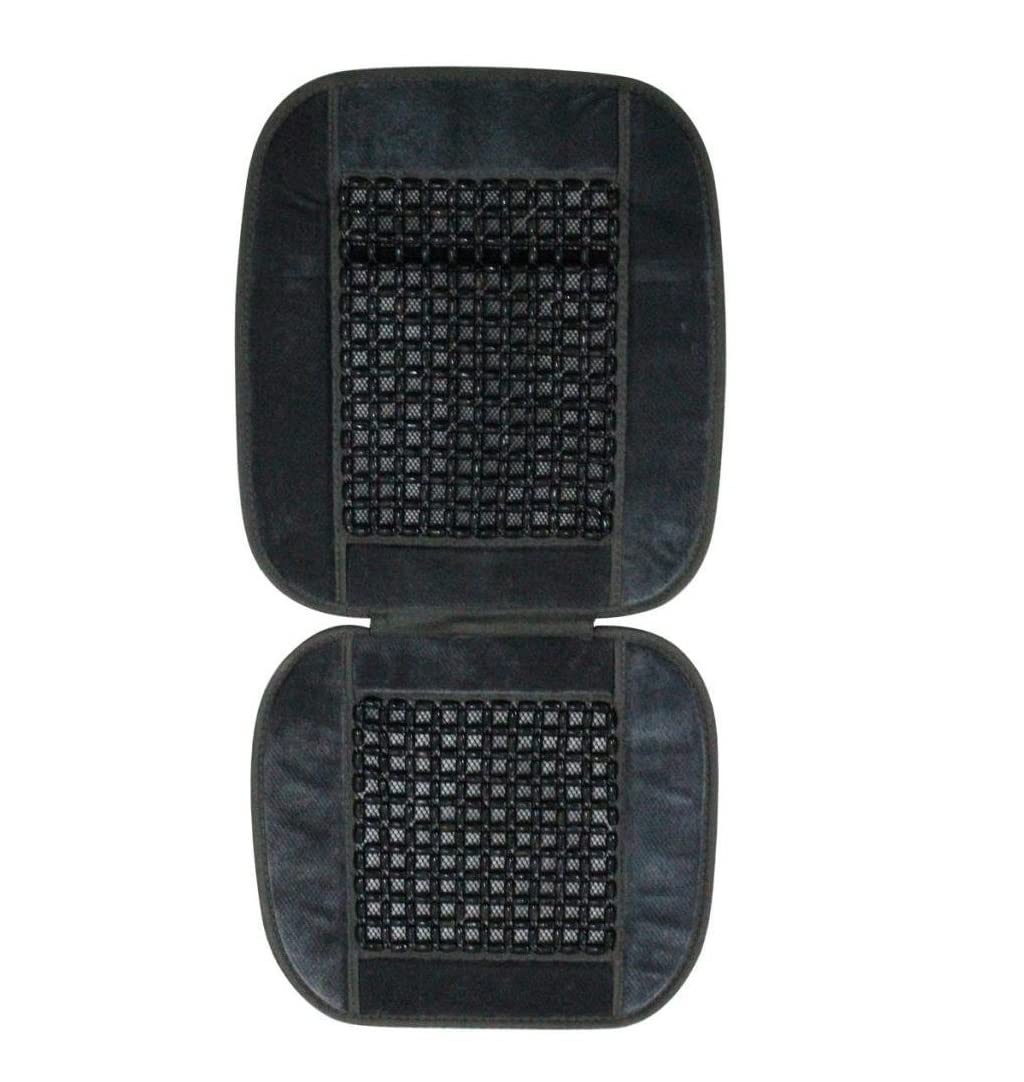 Kozdiko Car Seat Car Wooden Bead Seat Cover Cushion with Grey Velvet Border for Maruti Swift Dzire Old