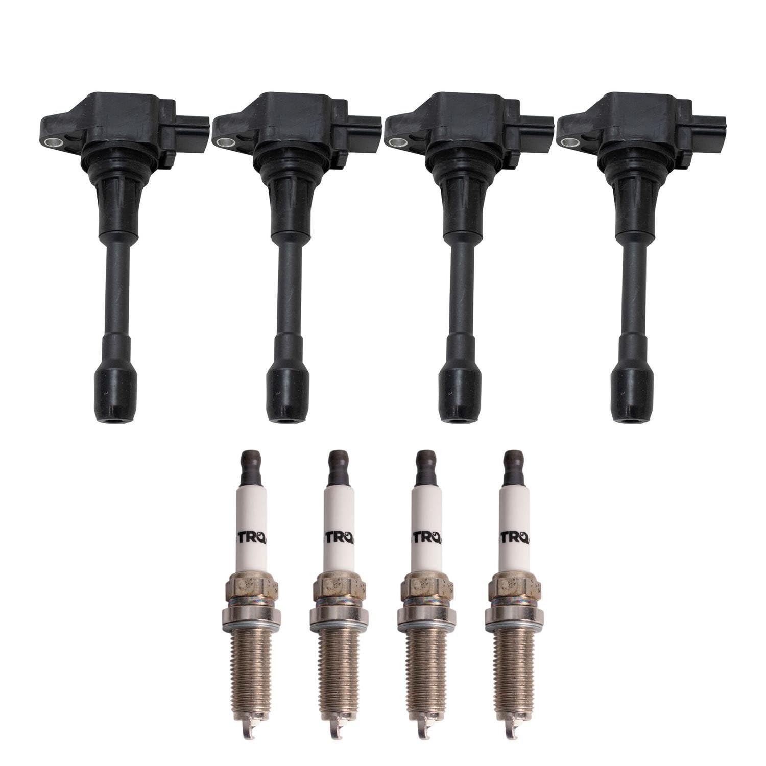 Trq Ignition Kit Ignition Coil Spark Plugs Compatible With 2005-2019 Nissan Frontier 2012-2019 Versa 2014-2019 Versa Note 2009-2