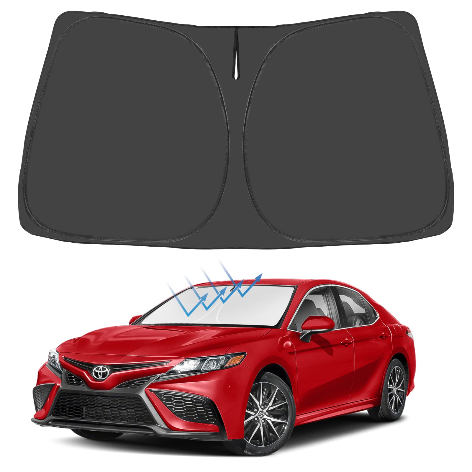 Proadsy 2025 Upgrade Windshield Sunshade Custom For Toyota Camry 2018-2023 2024 2025 Block Sun & Uv Foldable Front Window Car Sh