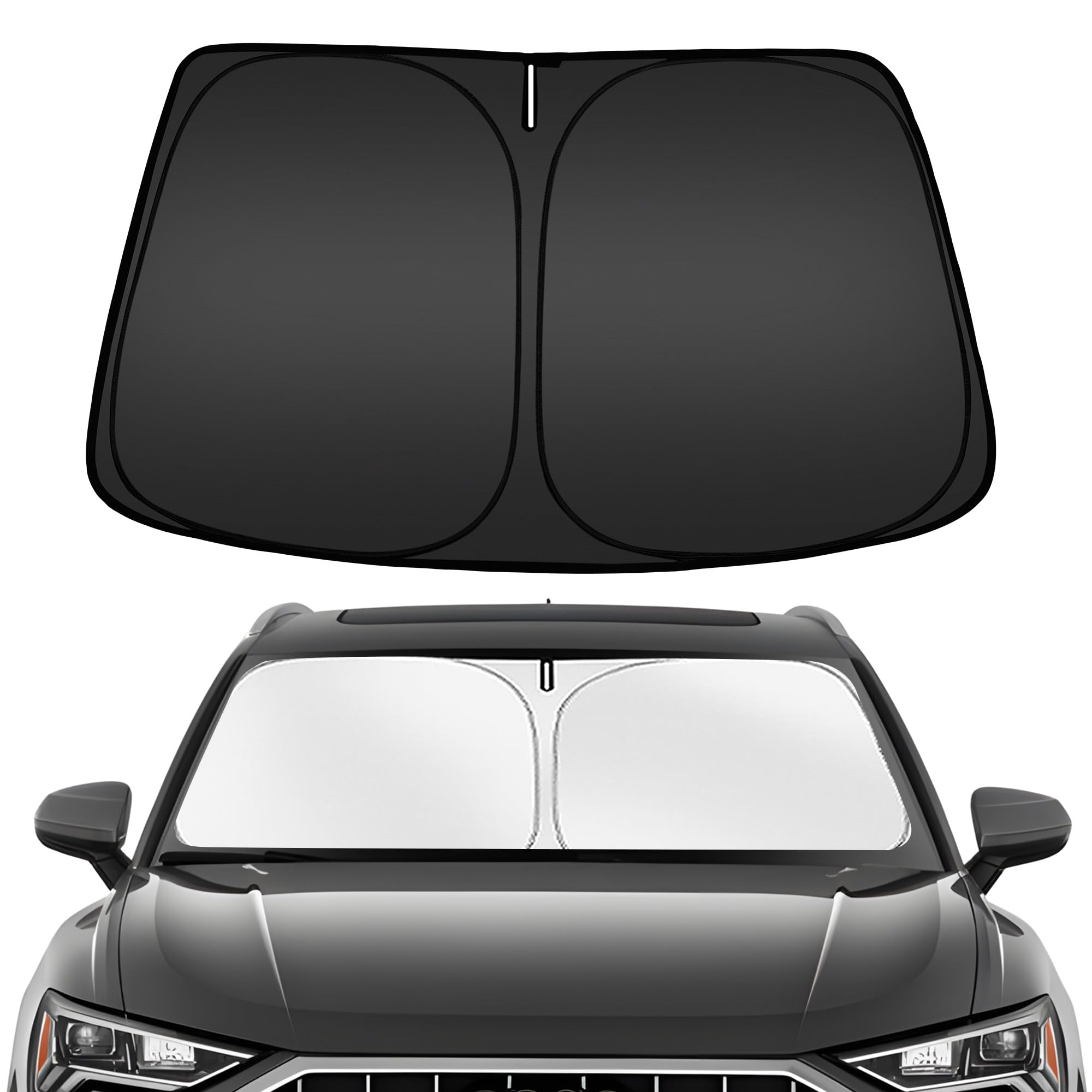 ARISMOTOR Windshield Sun Shade for Audi Q3 2019-2025, Custom Fit Foldable Front Window Sunshade Sun Visor Protector, Block UV Ra