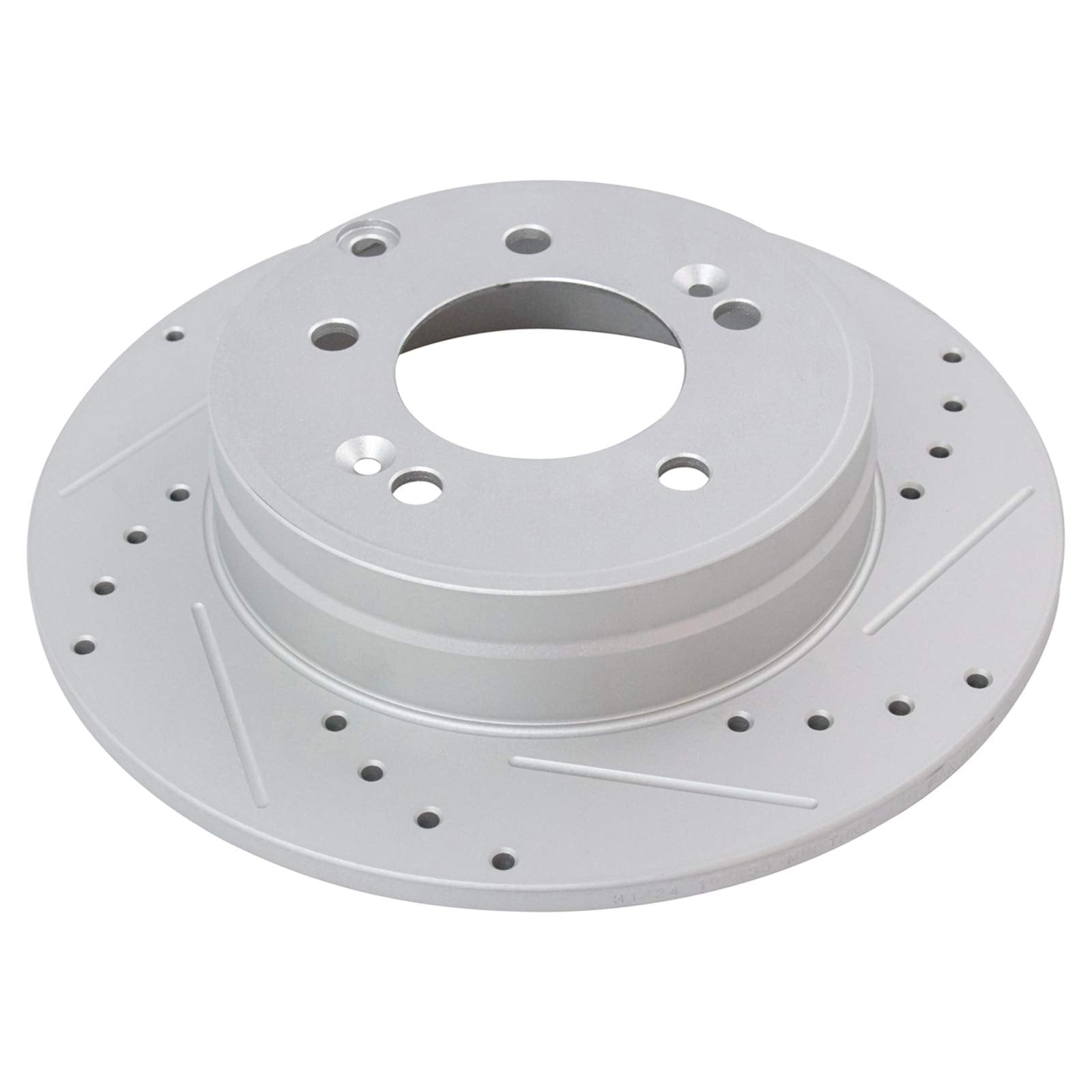 Trq Rear Performance Brake Rotors Set Premium G-Coated Cross Drilled & Slotted Compatible With 2009-2017 Hyundai Azera 2006-2019