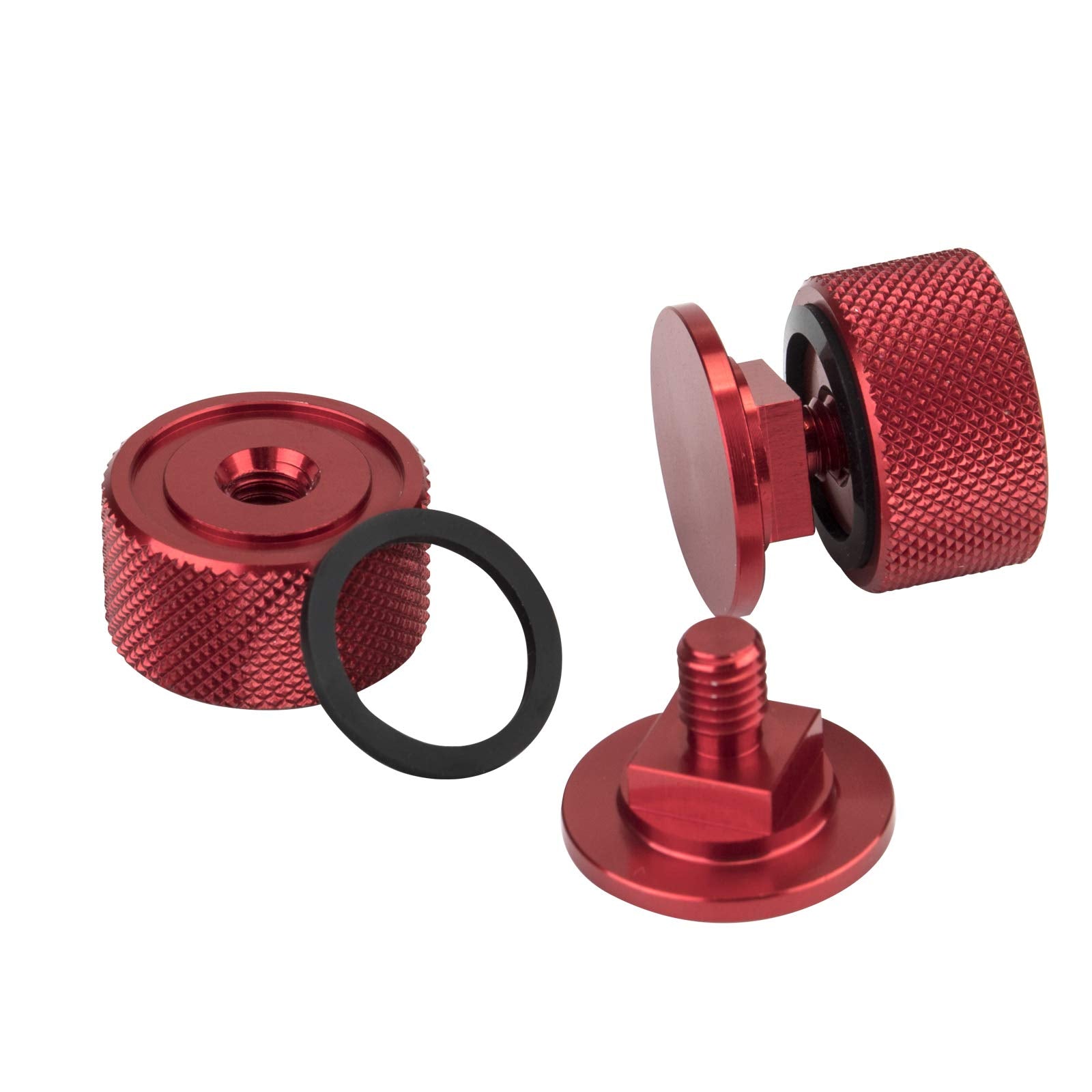 3Mirrors Welding Hood (Pipeliner) Helmet Fasteners Red Headgear Replacement Parts Accessories Screws Flip Hood Aluminum - Anodiz