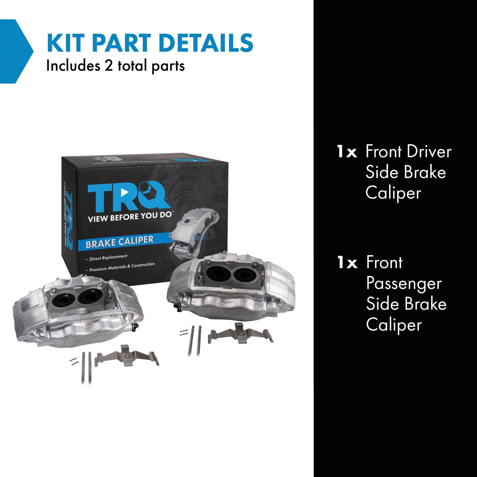 Trq Front Brake Caliper Set Driver & Passenger Side Compatible With 2004-2005 Subaru Impreza