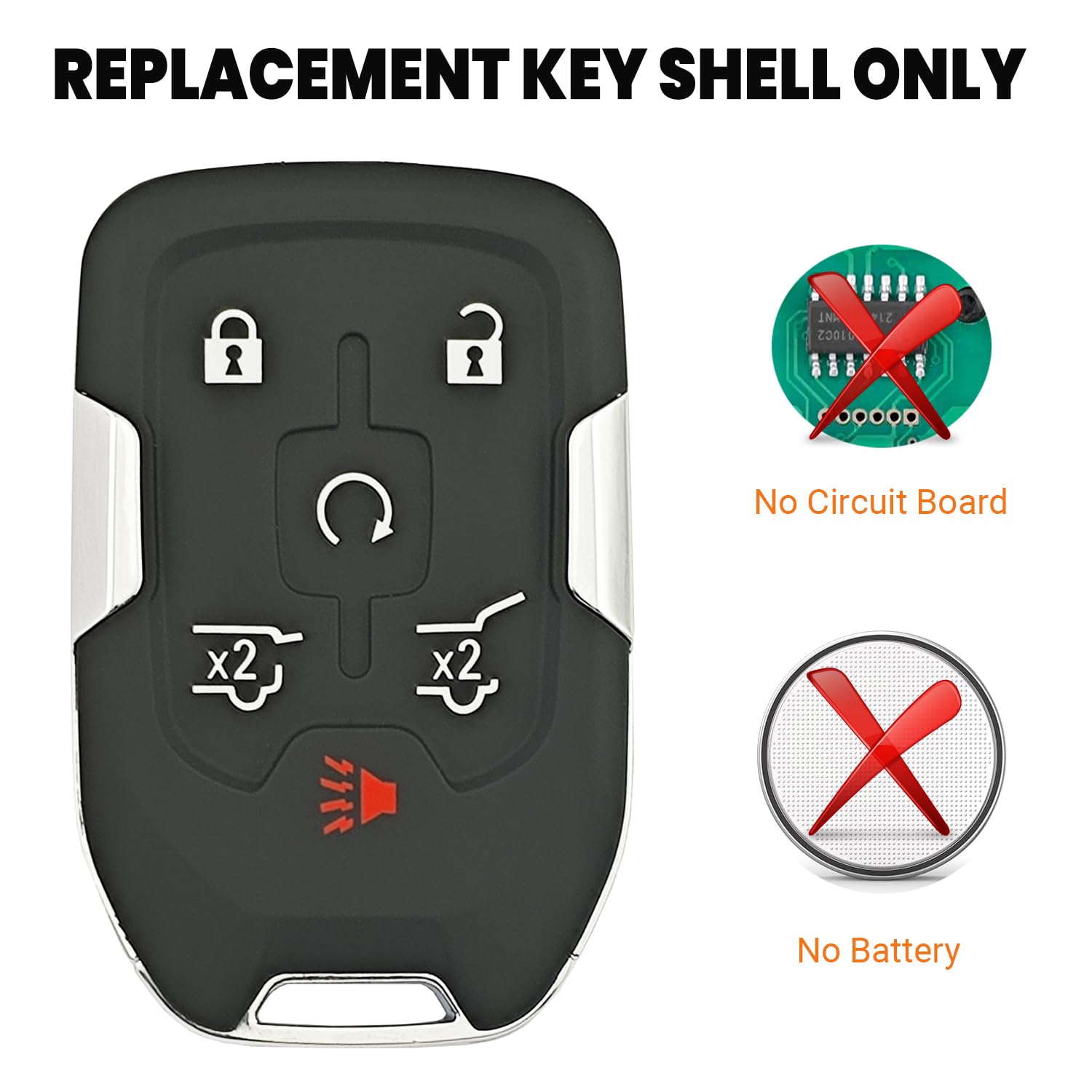 Smart Replacement Key Fob Cover Fit For 2014-2020 Gmc Yukon Chevy Suburban Tahoe Keyless Entry Remote Key Fob Shell