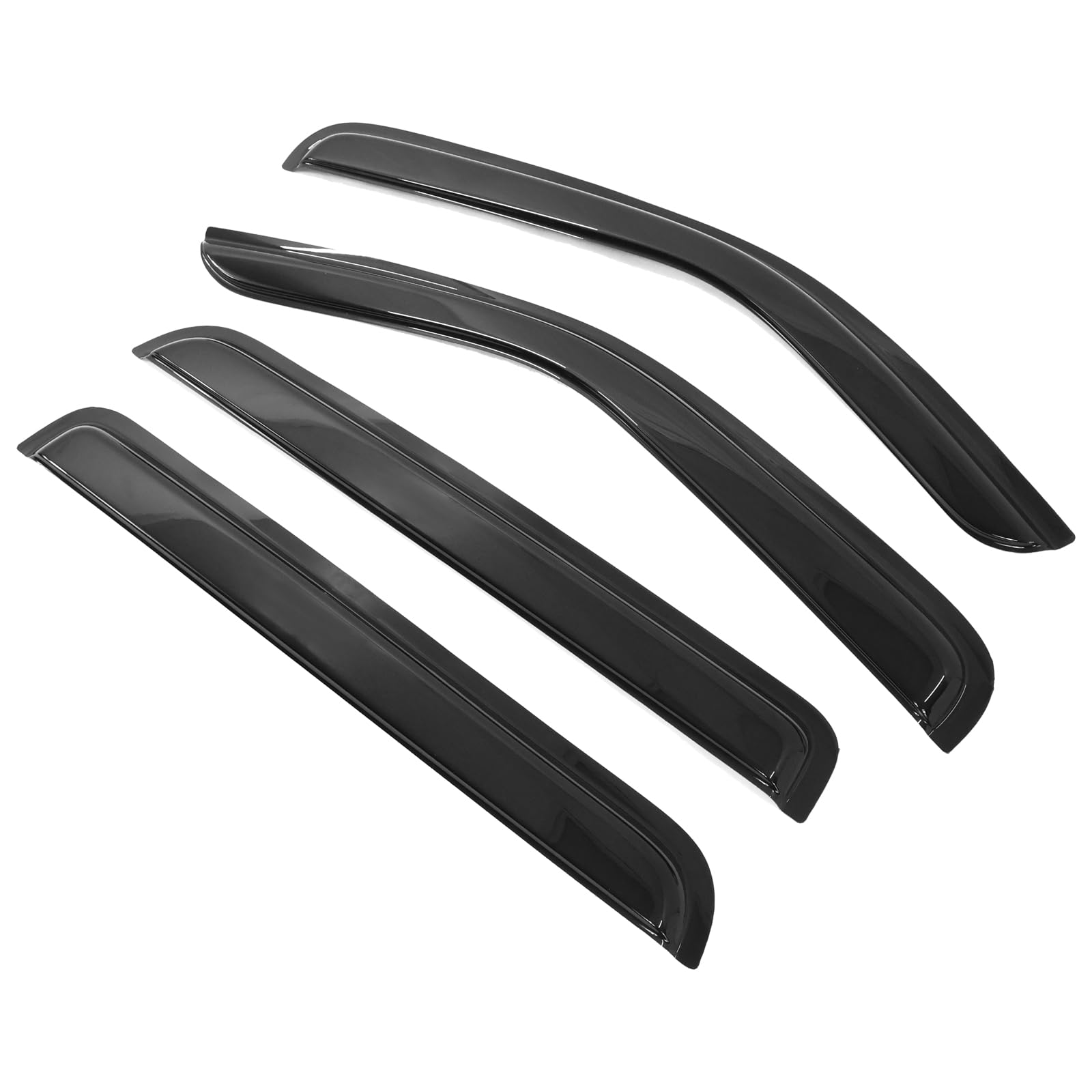 Window Visor Compatible with 2007-2011 Dodge Nitro, Slim Style Acrylic Smoke Tinted 4PCS Sun Rain Shade Guard Wind Vent Air Defl