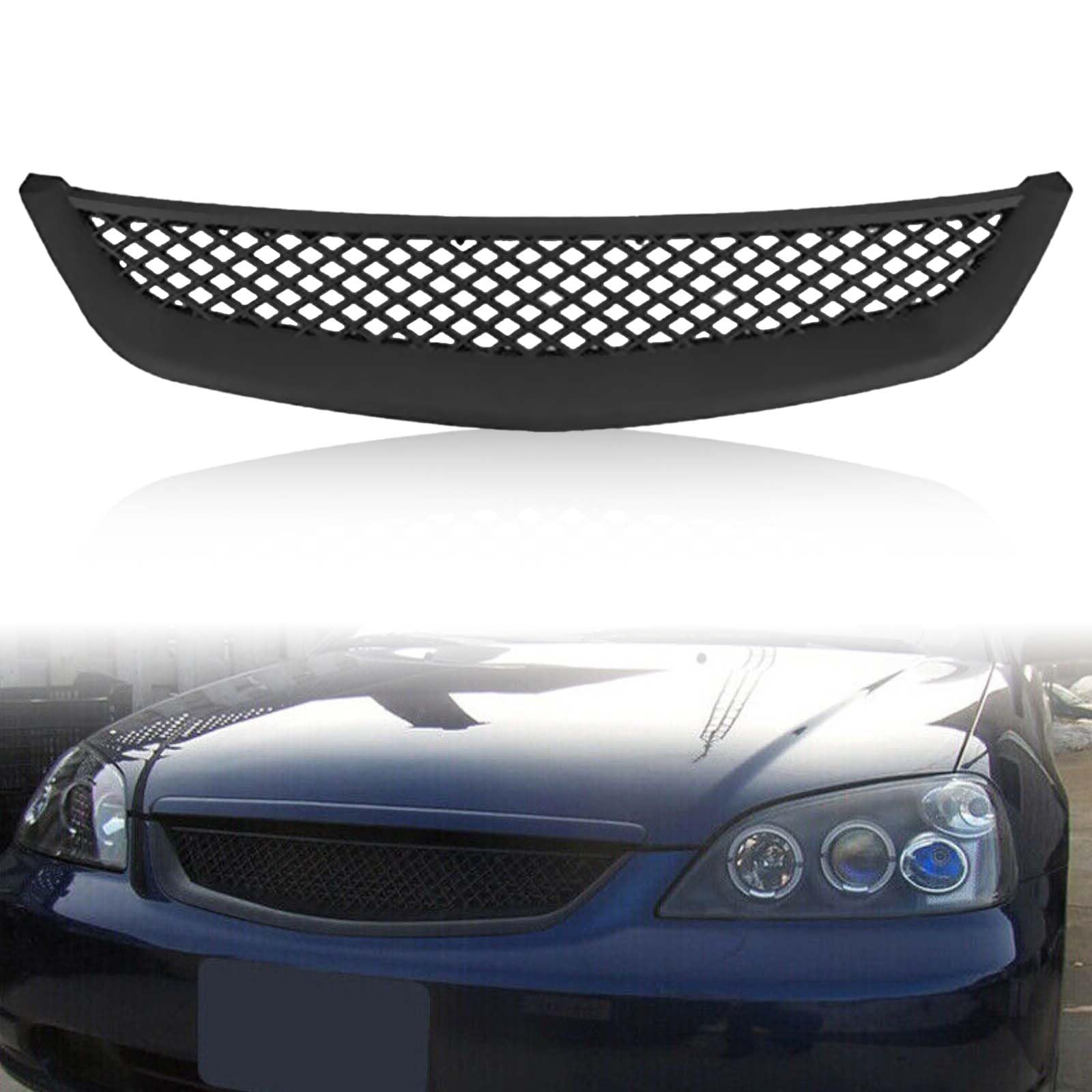 Kspeed Black Mesh Grille Fit 2001 2002 2003 for Civic Coupe/Sedan,JDM Type Front Bumper Grill Guard Replacement Part