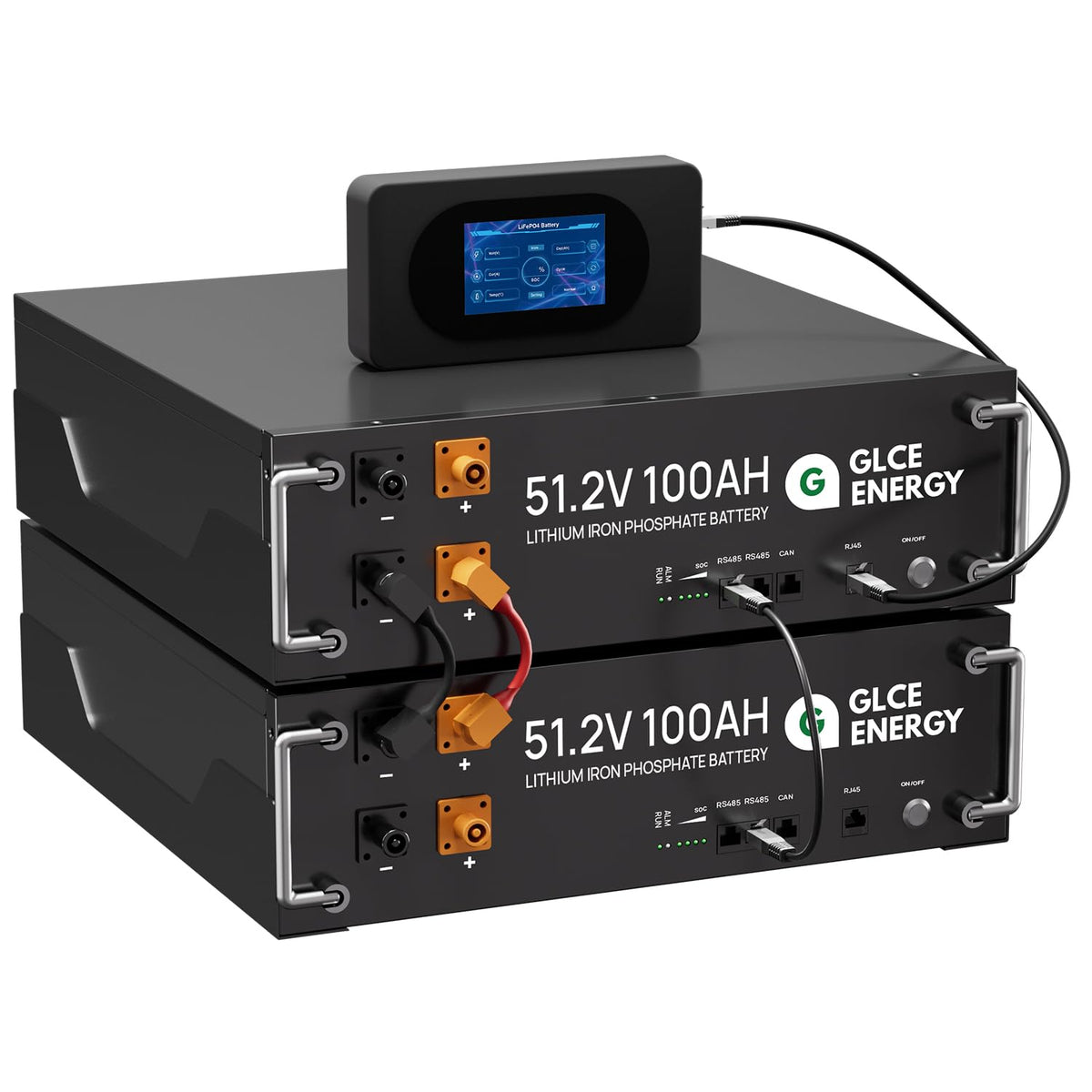 Glce Energy 48V 200Ah Lifepo4 Lithium Battery, Grade A Cells, With Touch Monitor, Max 10.24Kw Power Output, 4000~15000 Deep Cycl