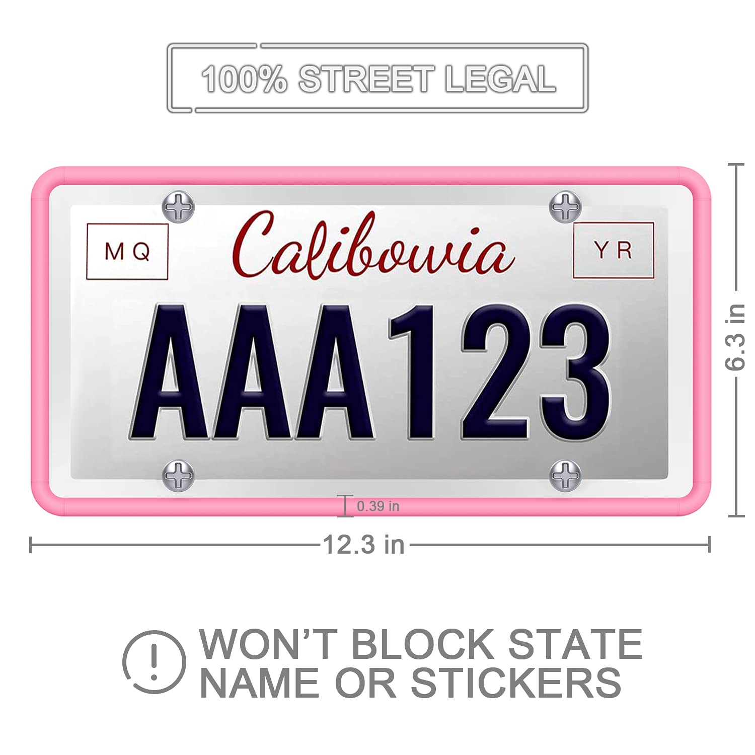 Qiqamole 1 Pack Silicone License Plate Frame, Front Back License Plate Cover, License Plate Bracket Holder Rust-Proof, Rattle-Pr