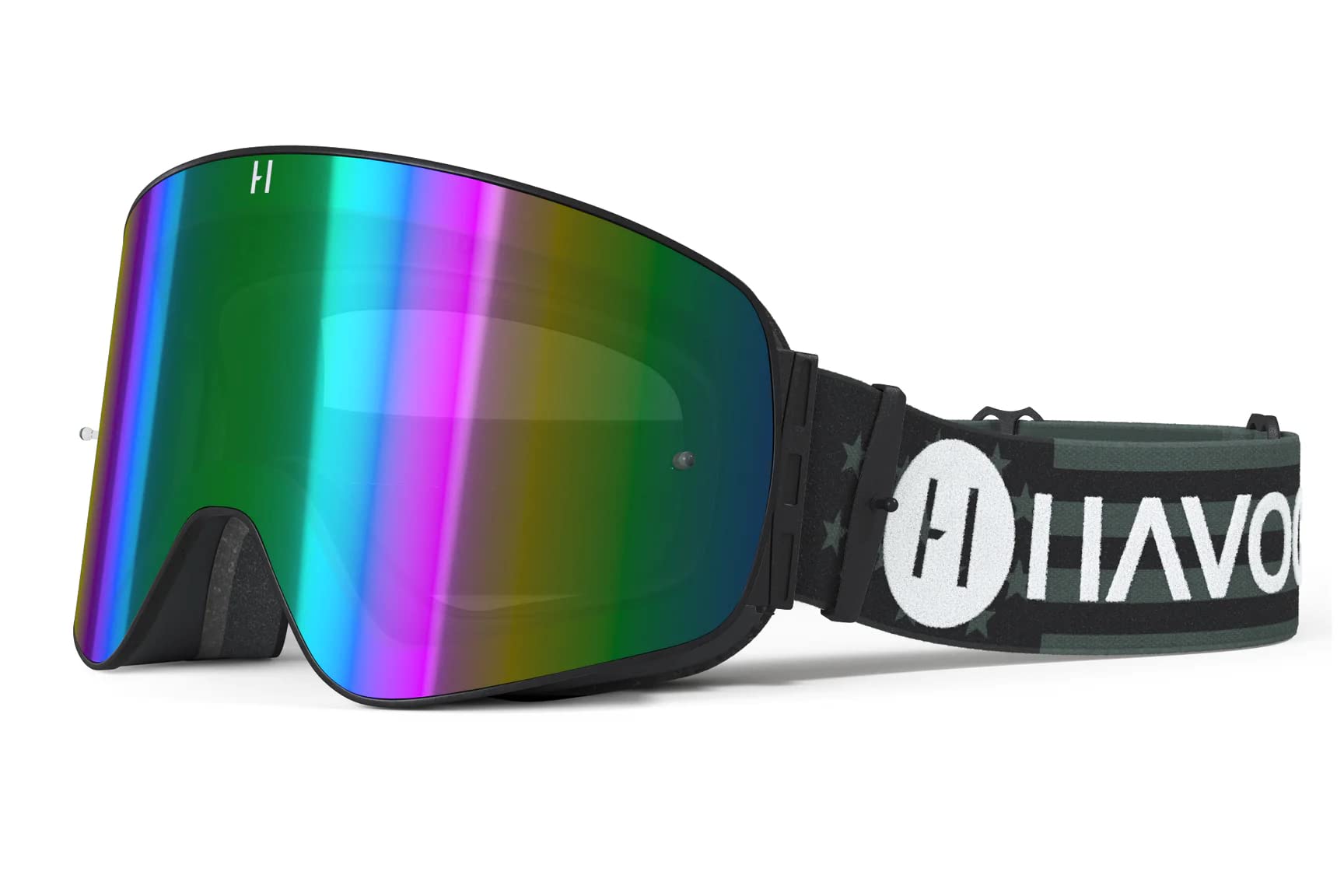 Havoc Racing Magnetic Frameless Goggles - For Motocross, Dirt Biking, Snowboarding, Atv, & Utv - States Goggles, Clear Lens, & H