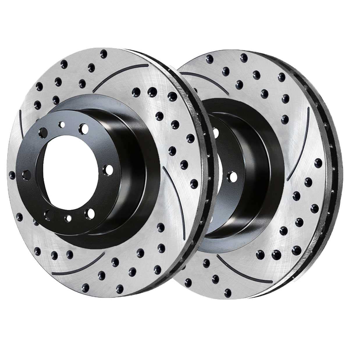 Autoshack Front Drilled And Slotted Brake Kit Rotors Black And Performance Ceramic Pads Pair Of 2 Driver And Passenger Side Replacement For Toyota Fj Cruiser 4Runner 2005-2023 Tacoma 4Wd Perf41329976