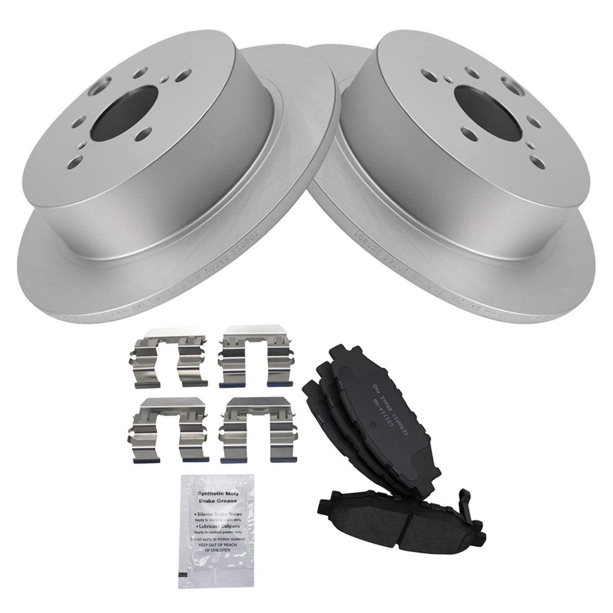 Trq Rear Brake Pad & Rotor Kit Brake Pads Brake Rotor Ceramic Premium G-Coated Compatible With 2016-2019 Subaru Crosstrek 2014-2