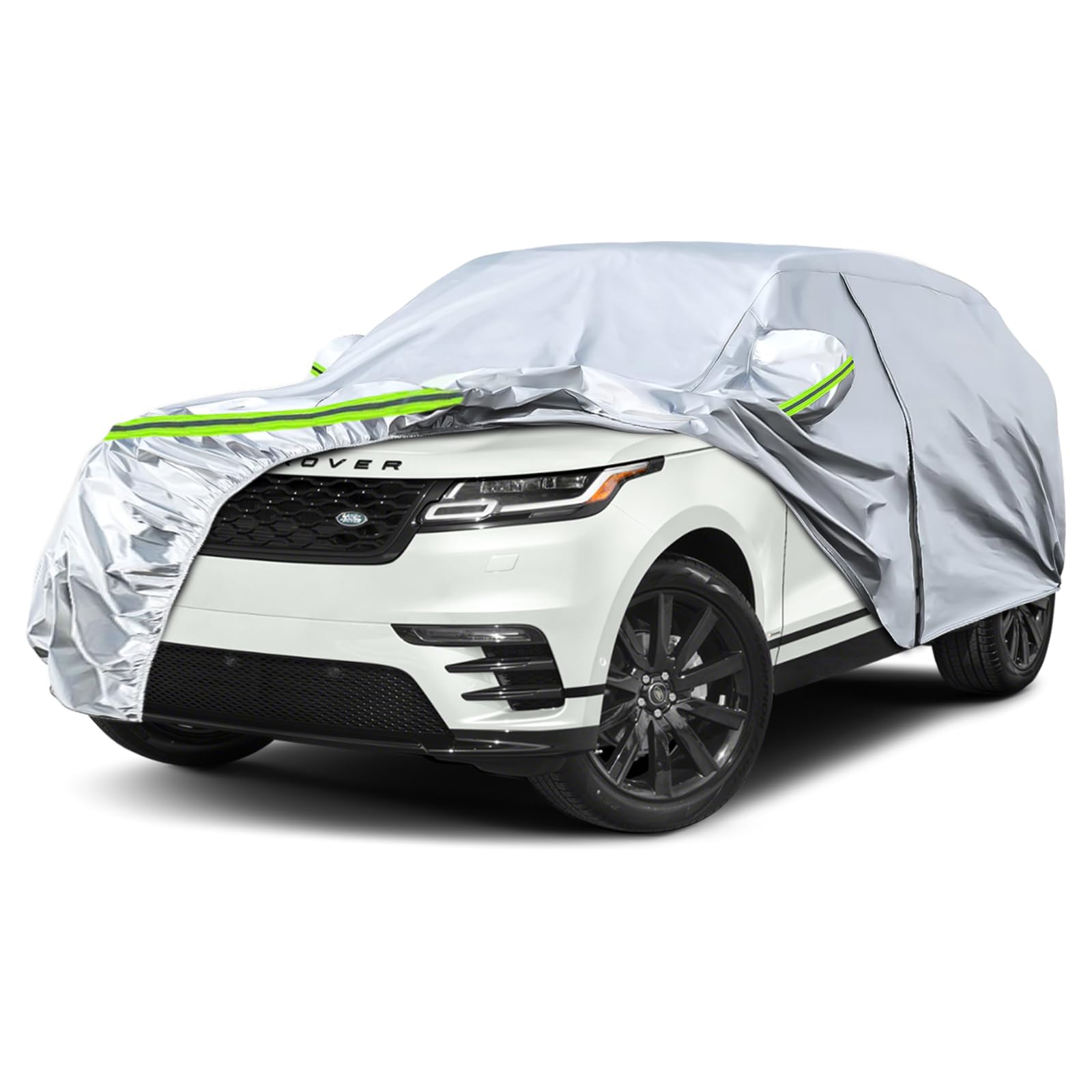 Waterproof Car Covers Replace For 2017-2025 Range Rover Velar, 6 Layers Silver All Weather Car Cover With Zipper Door & Windproo