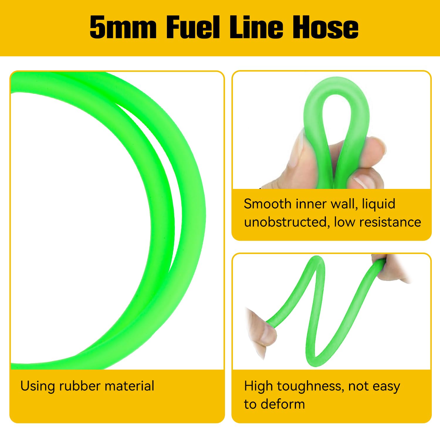 Hiaors 5Mm Motorcycle Gas Fuel Filter Petrol Pipe Hose Line Clips For 50Cc 90Cc 110Cc 150Cc 250Cc 110Cc Peace Yamoto Quad Four W