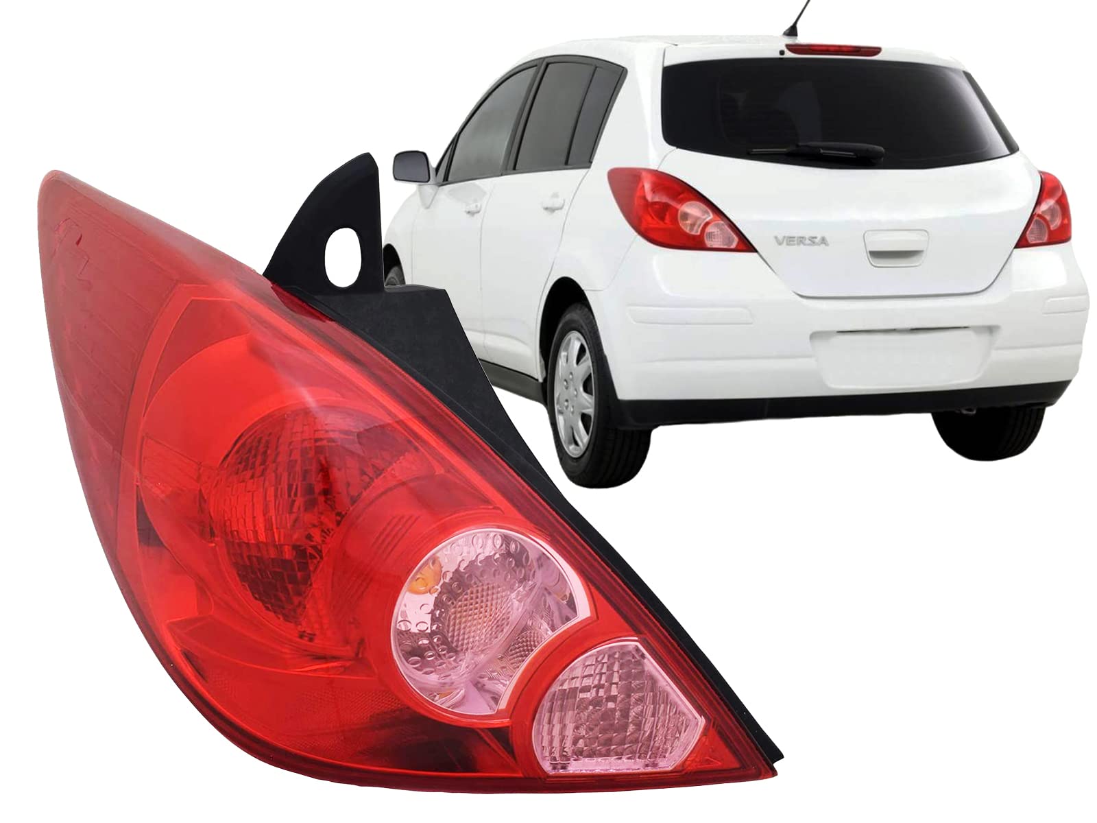 Auto Parts Avenue APA Replacement Rear Lamp Tail Light for 2007 2008 2009 2010 2011 2012 Versa Hatchback with Bulbs Included Dri