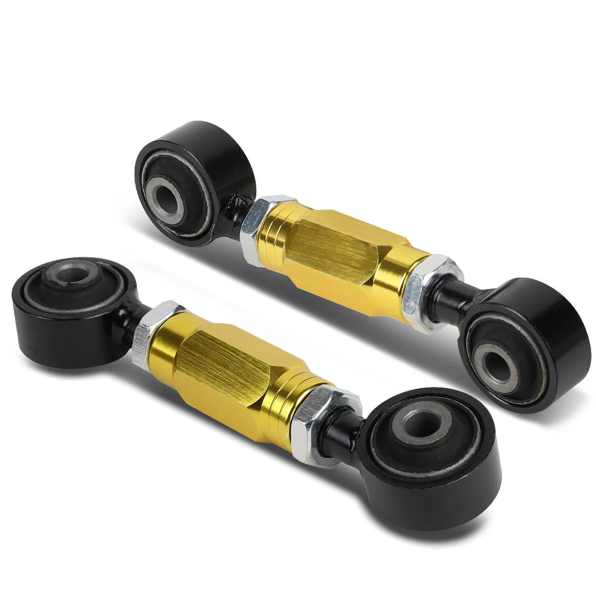 Auto Dynasty Aluminum Rear Lower Toe Adjustment Kit Gold Control Arms Compatible with Civic Integra CRX Del Sol