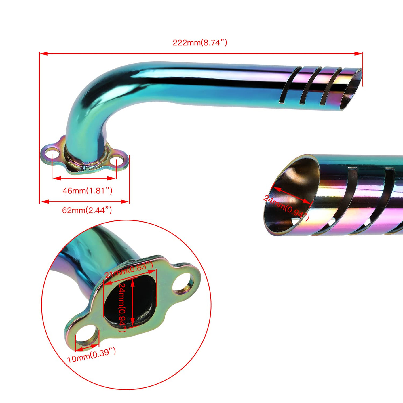 FVRITO Header Exhaust Pipe Kit for 6.5HP Predator Mini Bikes, Colorful – Carkart