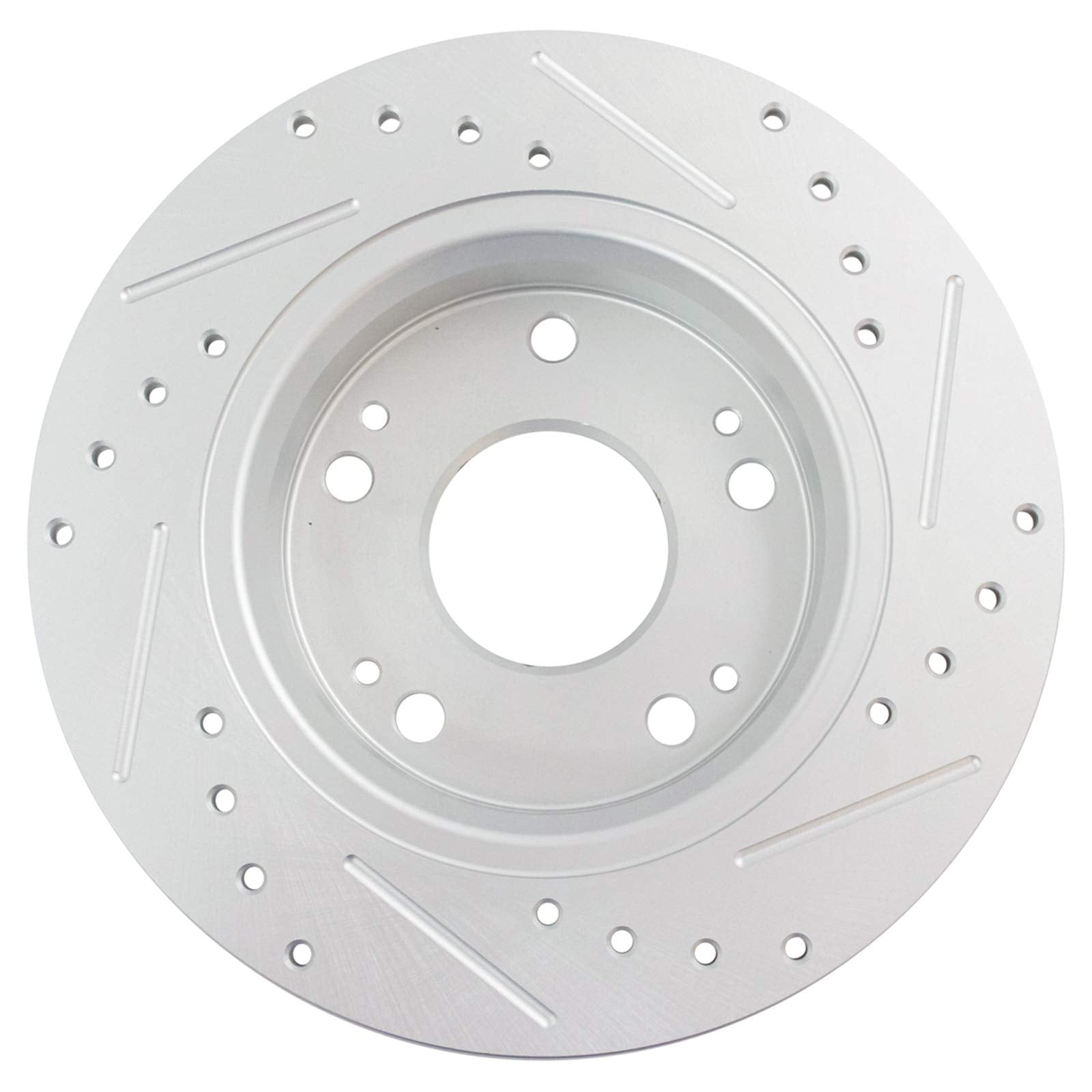 Trq Rear Brake Rotors Set Premium G-Coated 2 Piece Slotted X Drilled Driver & Passenger Side Compatible With 2013-2015 Acura Ilx