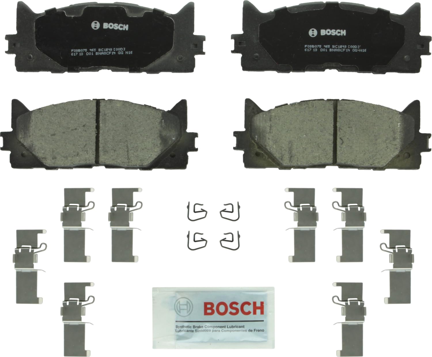 Bosch Bc1293 Quietcast Premium Ceramic Disc Brake Pad Set - Compatible With Select Lexus Es300H, Es350; Toyota Avalon, Camry; Front