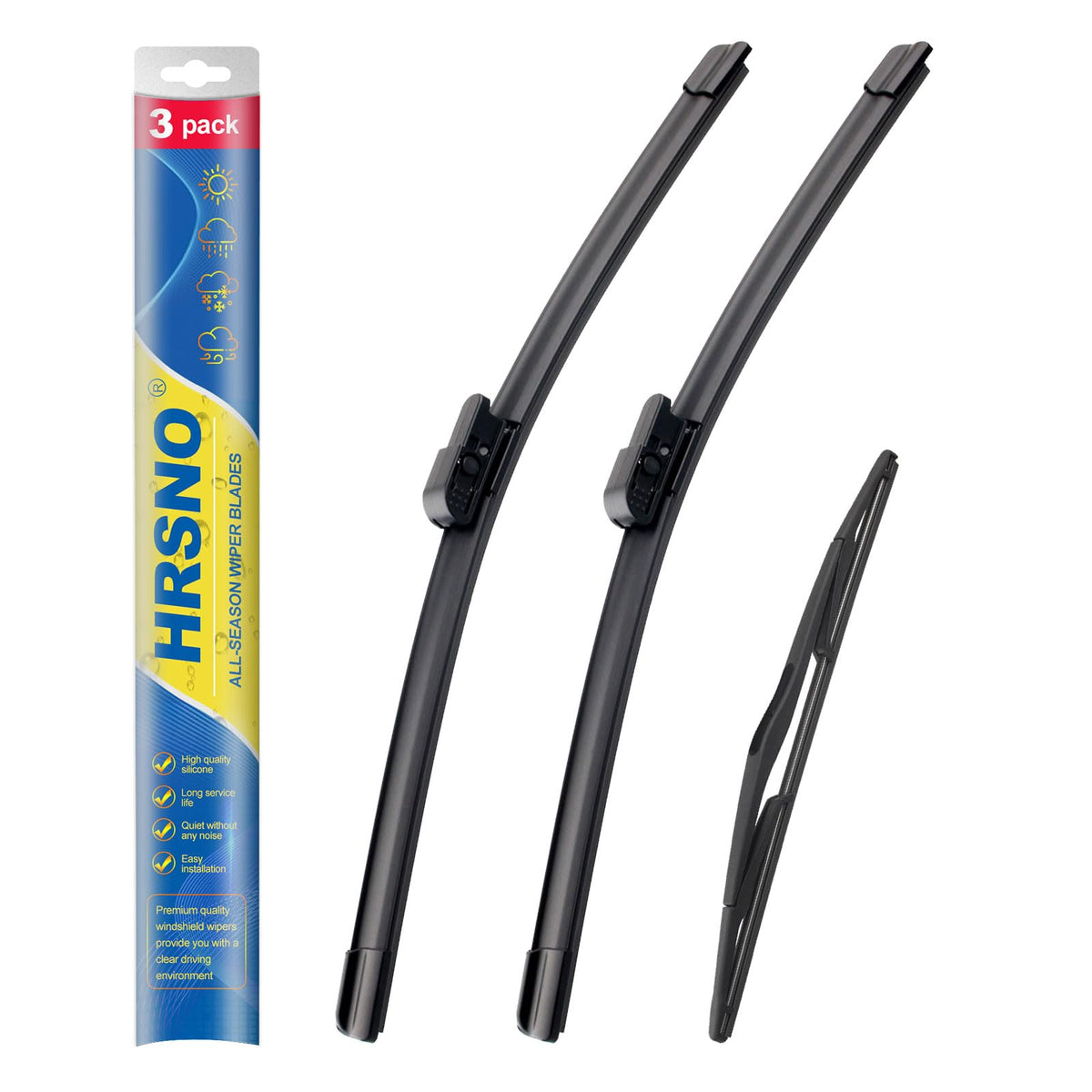Hrsno 21''+21'' Windshield Wipers With 14'' Rear Wiper Blade Sets Automotive Replacement For Land Rover Discovery 1999-2004,Easy