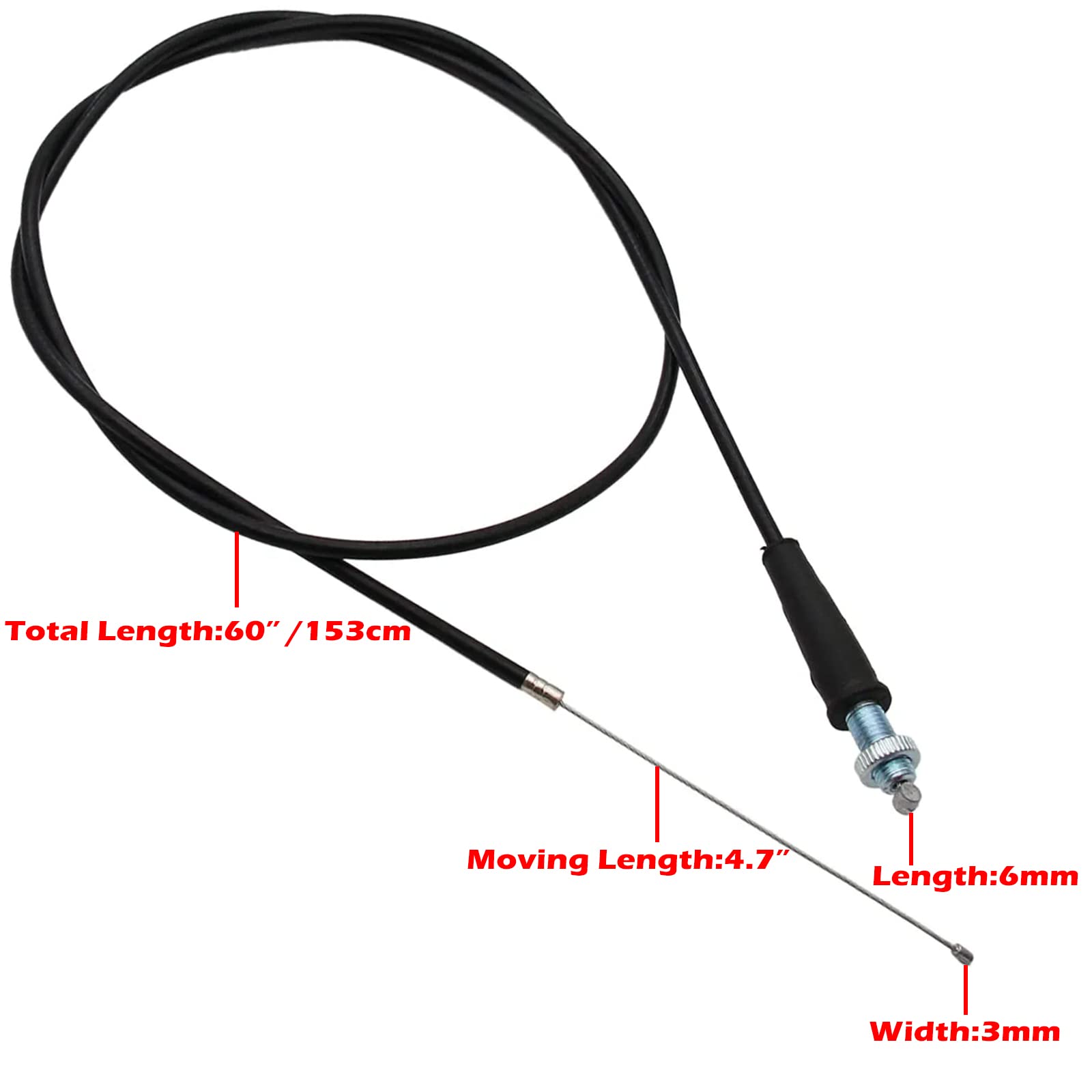 New Olym 60inch Throttle Cable for CT200U Mini Baja MB165 196cc 5.5hp MB200 200cc 6.5hp Pit Bike Heat Warrior MOTOVOX MBX10 MBX1