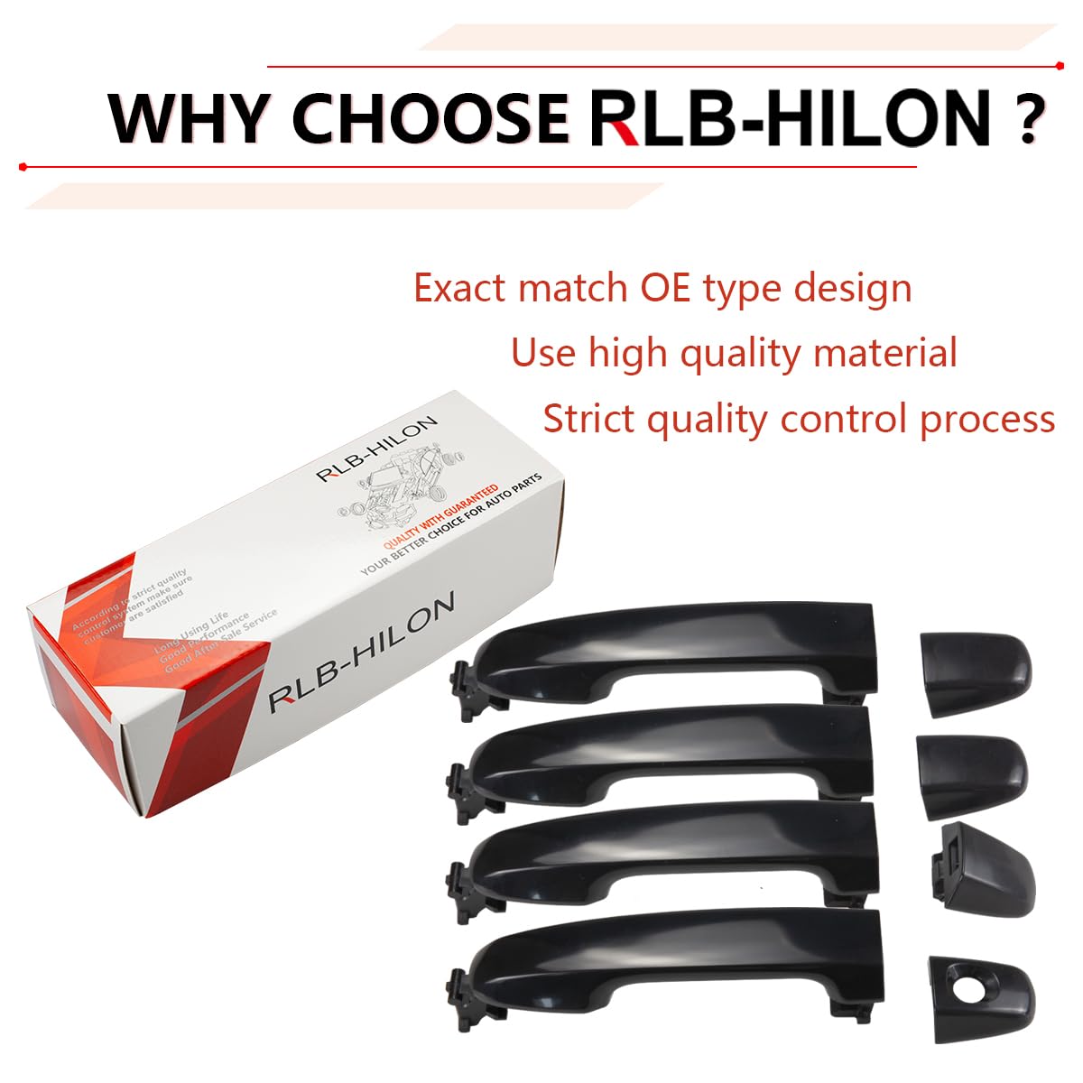RLB-HILON 1Set Exterior Door Handle Compatible with Toyota Camry 2012 2013 2014 2015 2016 2017 Year
