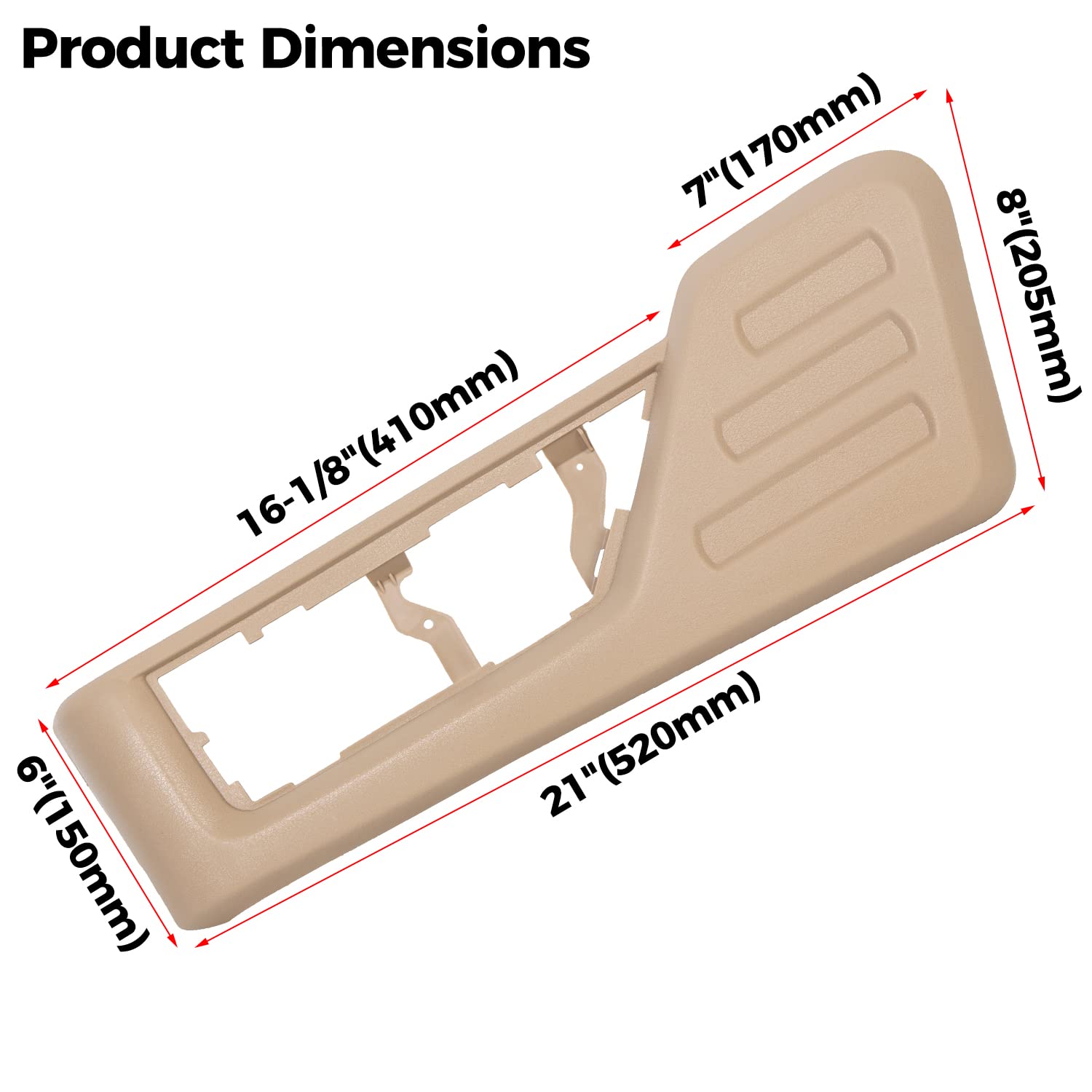 ECOTRIC Tan Front Driver Seat Cushion Panel Trim Compatible with 2008-2010 Ford F250 F350 F450 F550 Super Duty Replacement for #