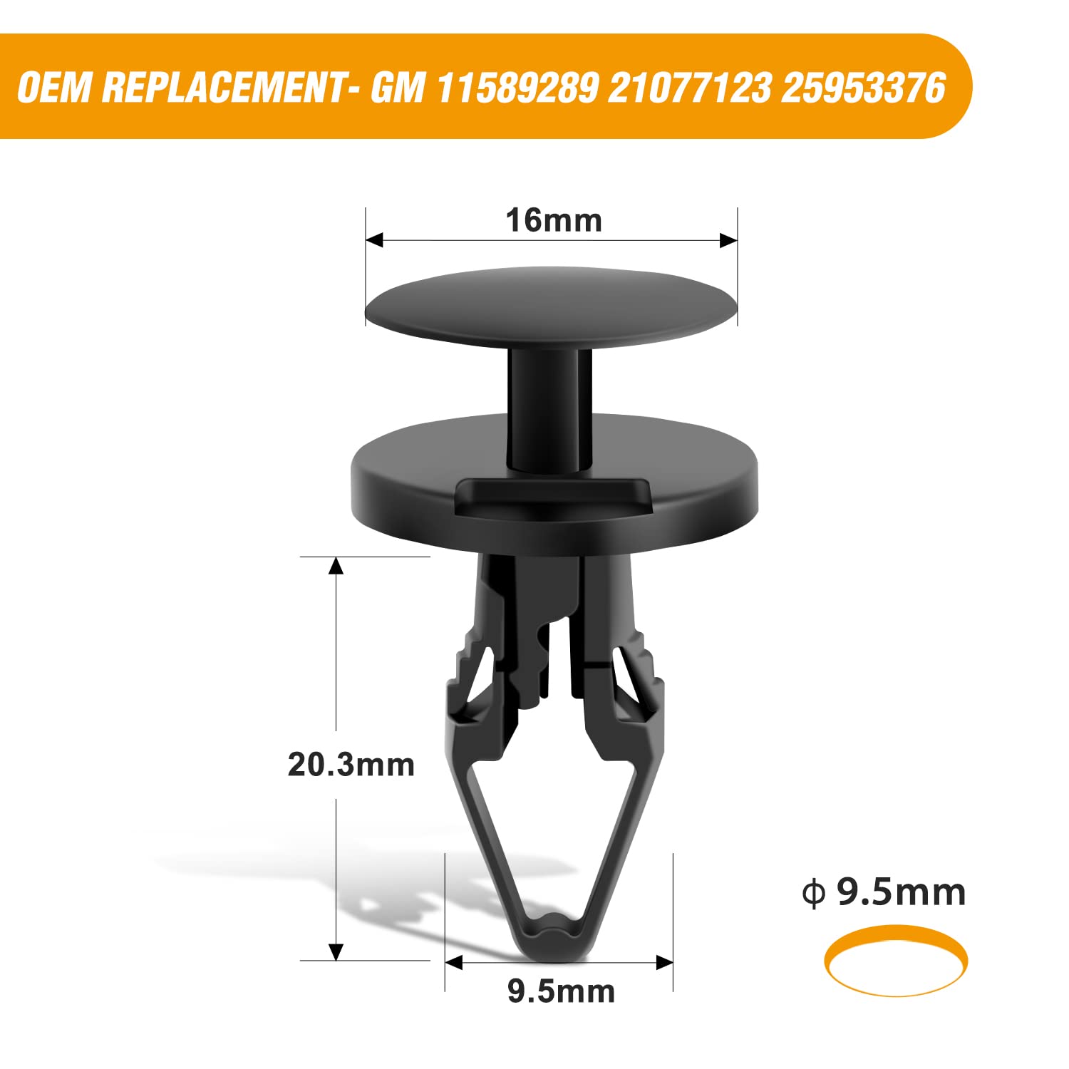 Gooacc 50Pcs Air Distributor Windshield Defroster Push-Type Retainer For Buick Cadillac Chevrolet Gmc Hummer Pontiac Saturn Ford