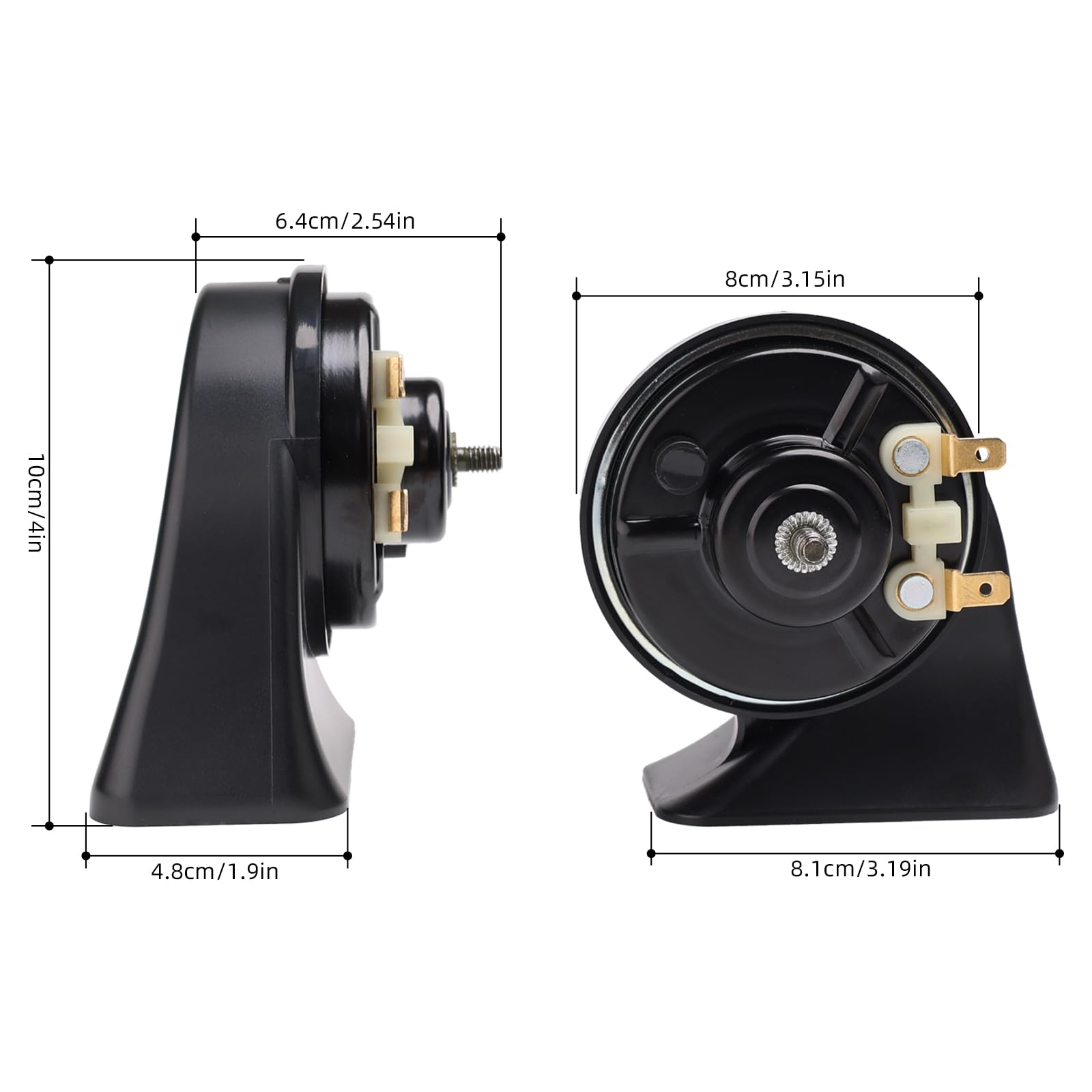 Banhao Car Horn Truck Horn 12V Horn Waterproof High Low Tone Universal Fit Super Loud Electric Snail Kit Replacement