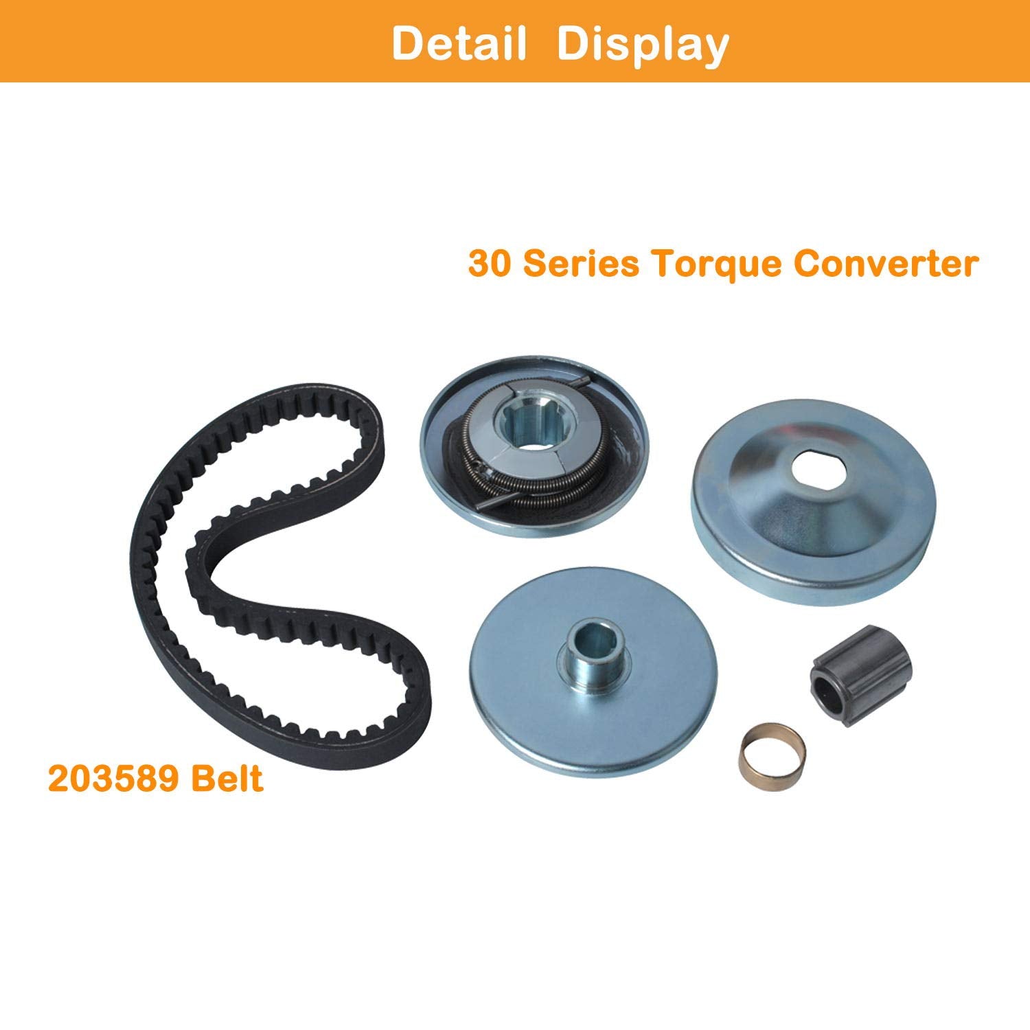 30 Series Torque Converter Clutch, 3/4' Bore With 203589 Go Kart Drive Belt For Compatible With Comet 219552, Tav2 30-75 Manco 5957