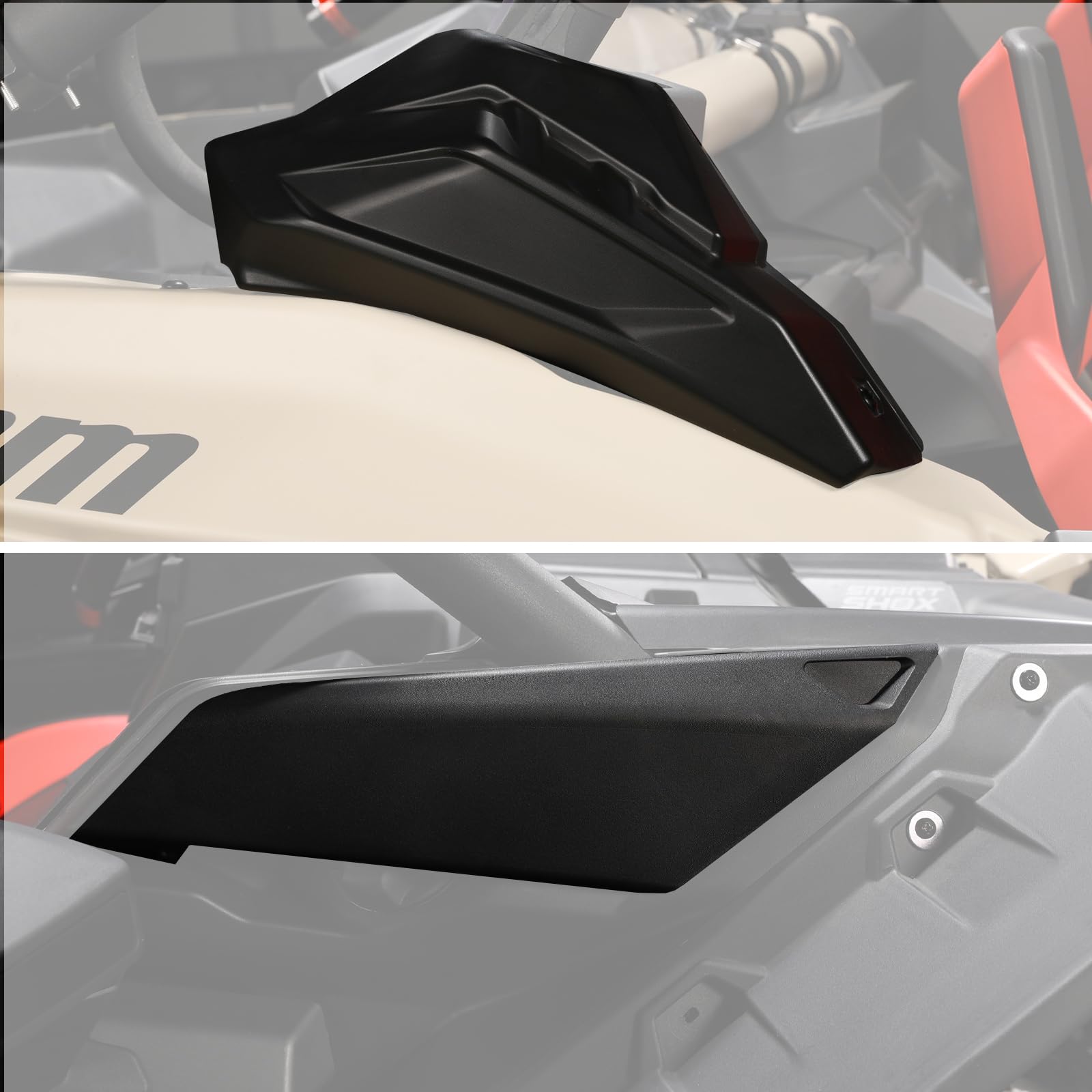 A & UTV PRO 3PCS X3 Lateral Gas Cap Cover & Rear Cage Trim Covers Kit for Can Am Maverick X3 / X3 Max 2017-2024,Protection Plate