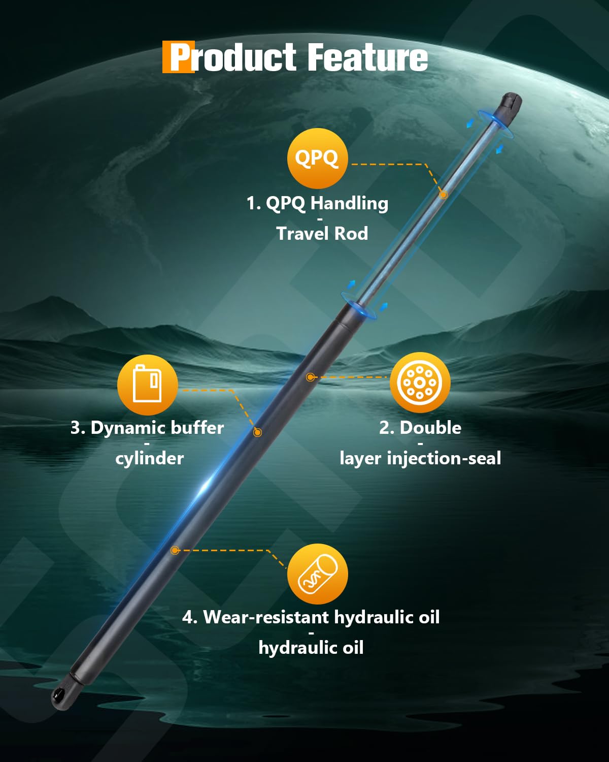 Scitoo Rear Left And Right Liftgate Lift Supports Struts Gas Springs Shocks Fit For Chevrolet Trailblazer Ext 2002-2006,For Gmc