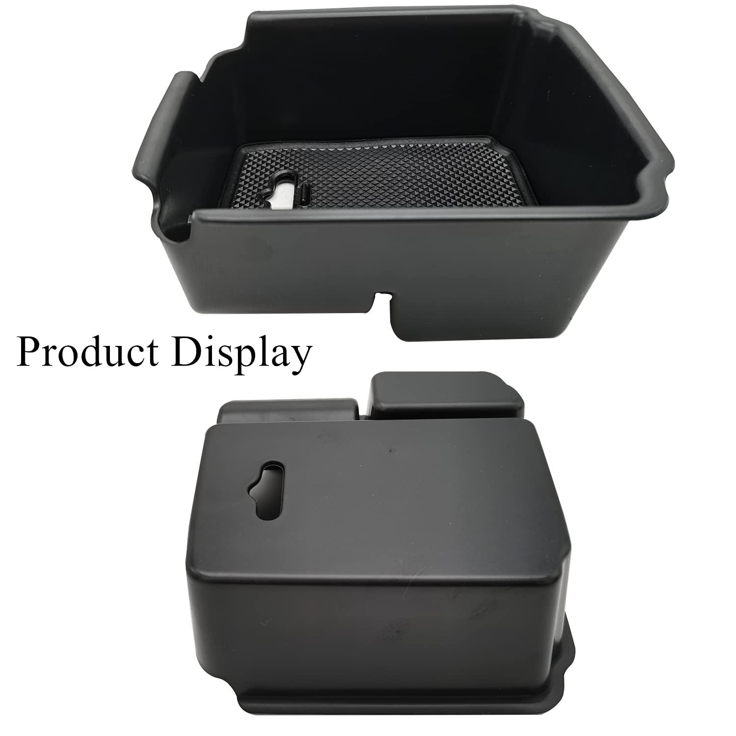EVTIME Center Console Organizer for VW Tiguan & Taos, Black ABS Storage Box, Model EVTUGUAN