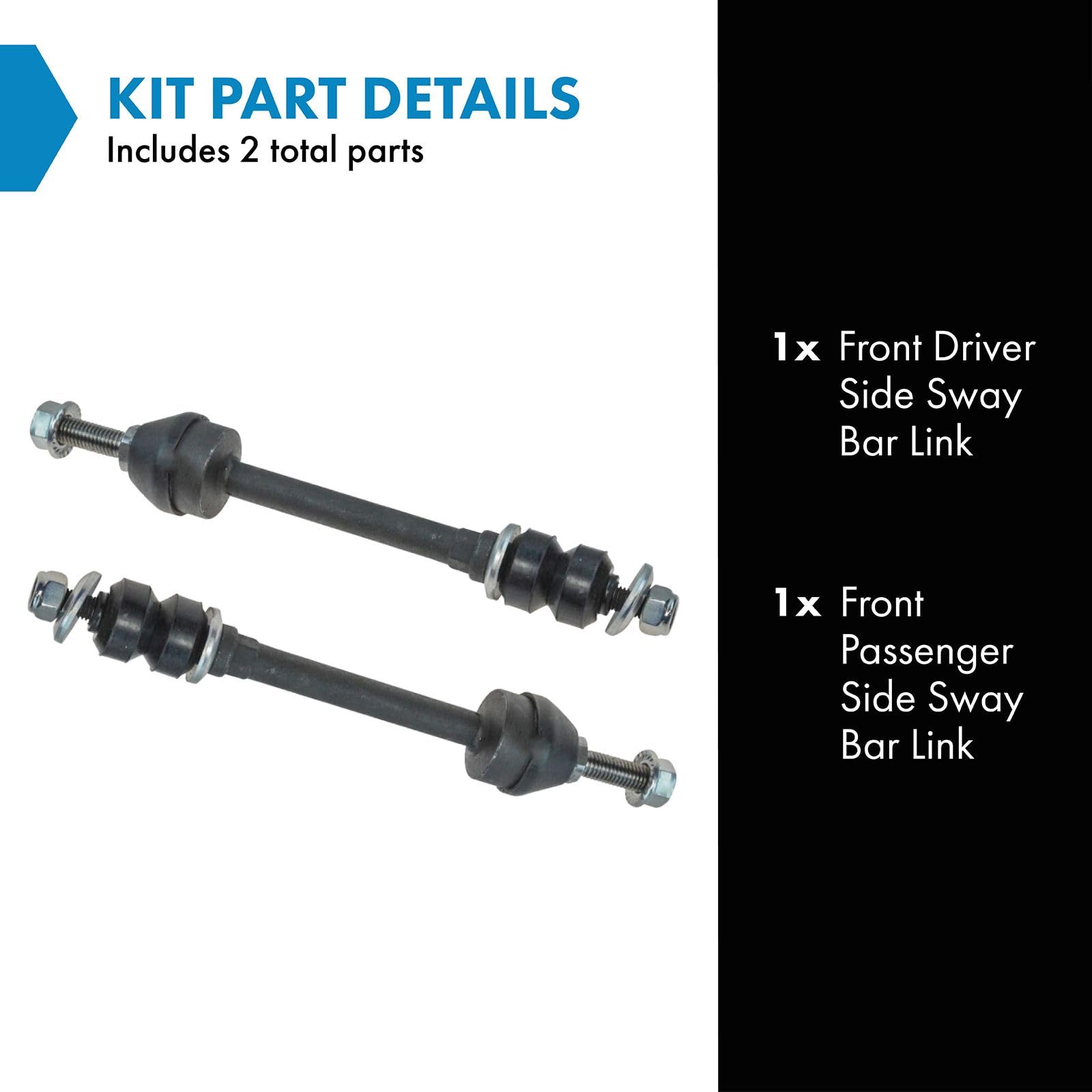Trq Front Sway Bar Stabilizer Link Set Compatible With 2006-2010 Dodge Ram 1500 2011-2018 Ram 1500 2019-2022 1500 Classic