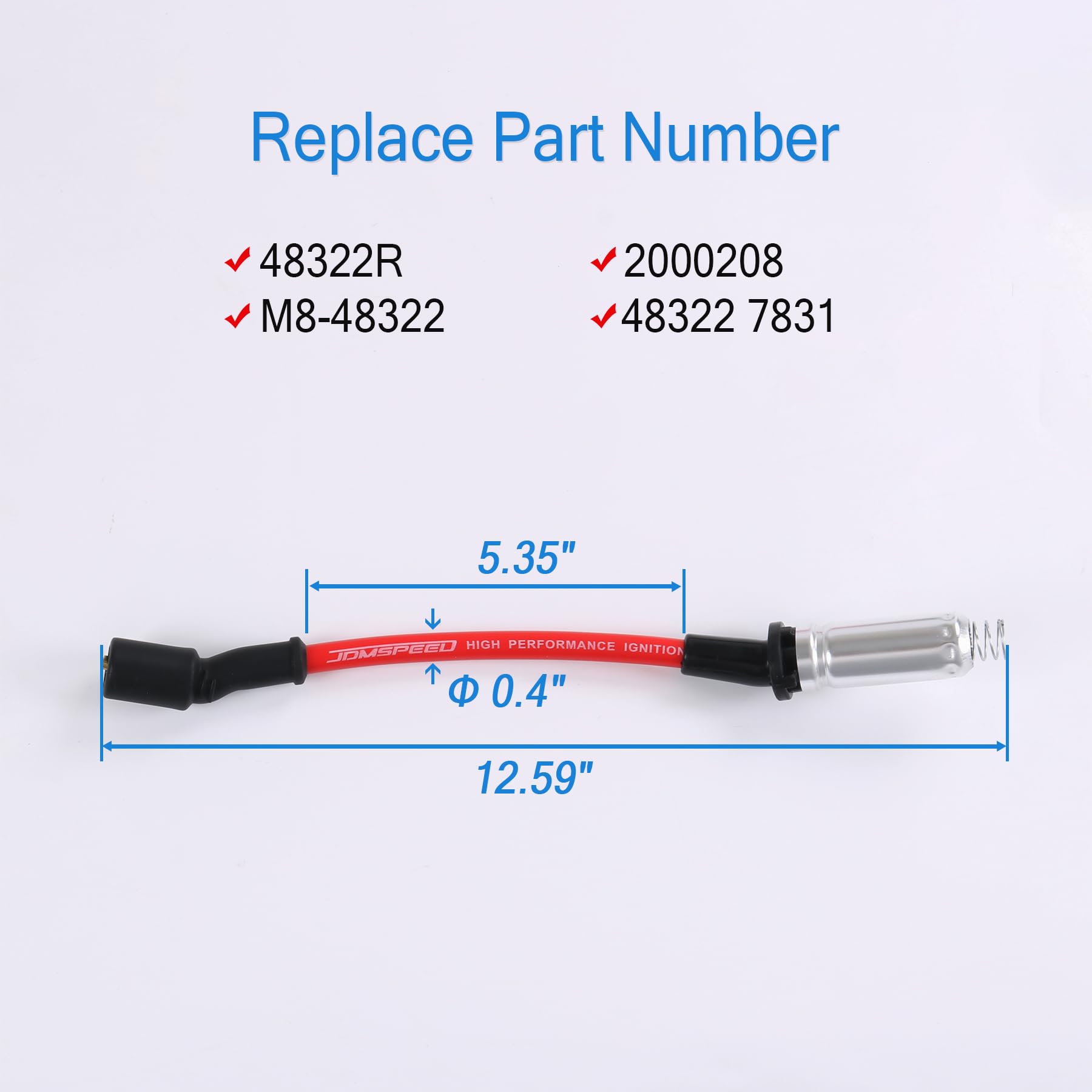JDMSPEED High Performance Spark Plug Ignition Wire for 2000-2009 Chevy GMC V8 - Durable Silicone Construction