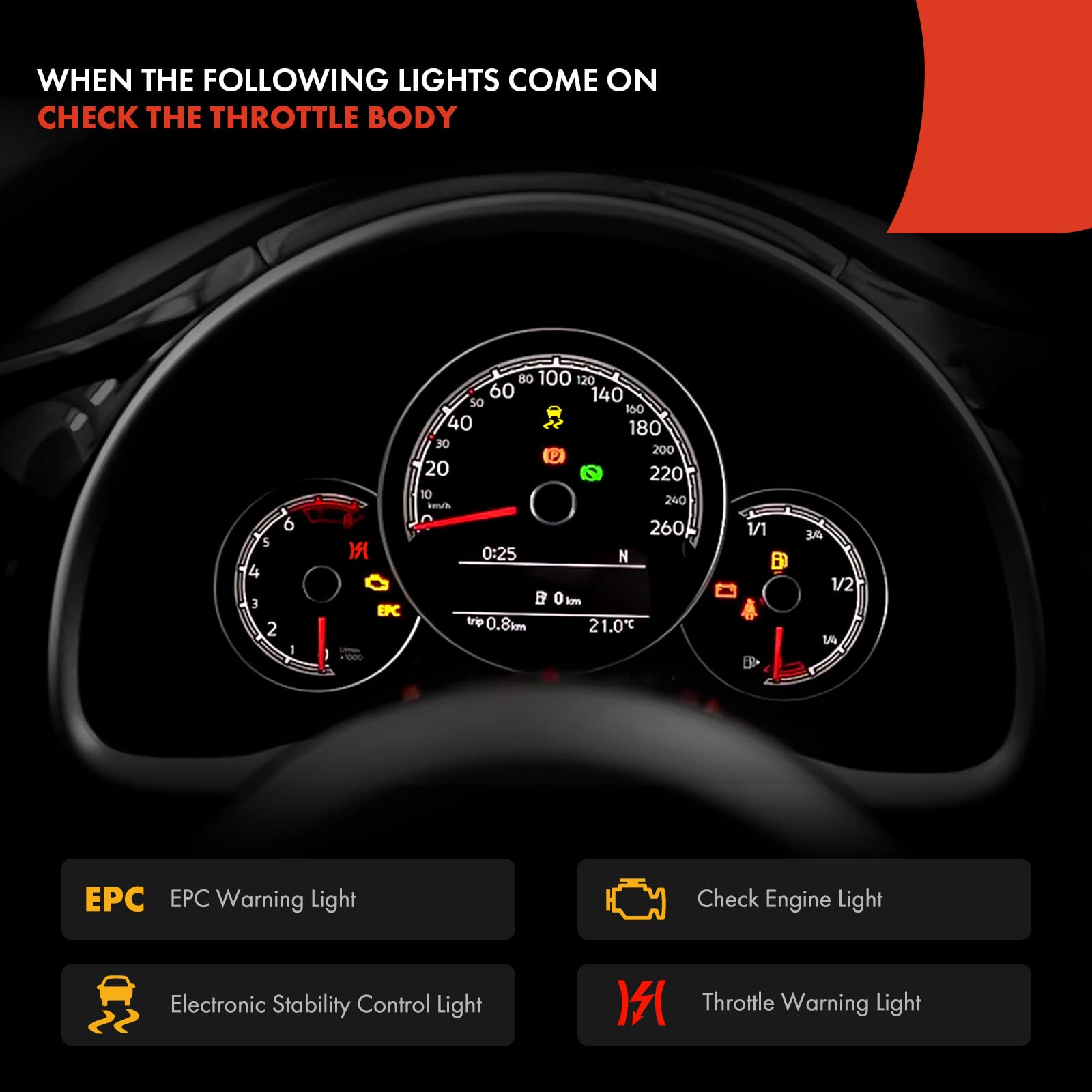 A-Premium Electronic Throttle Body Compatible with Honda Accord 2003 2004 2005, Element 2003-2006, 2.4L, Replace# 16400RAAA62, 16400RAAA61, 16400RAAA63