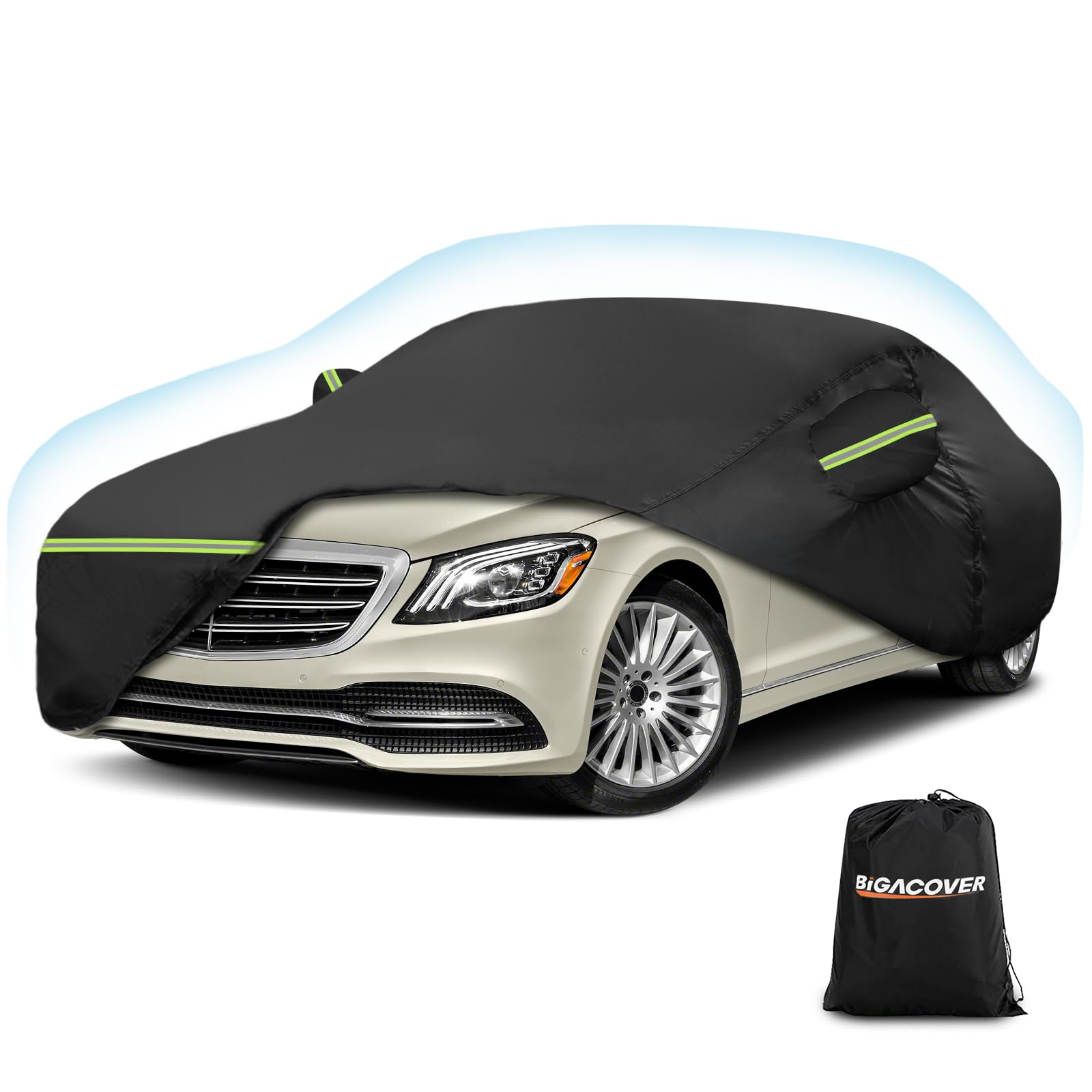 Bigacover For Mercedes Benz S Car Cover Waterproof All Weather Heavy Duty Protection Outdoor Full Car Covers Windproof With Driv